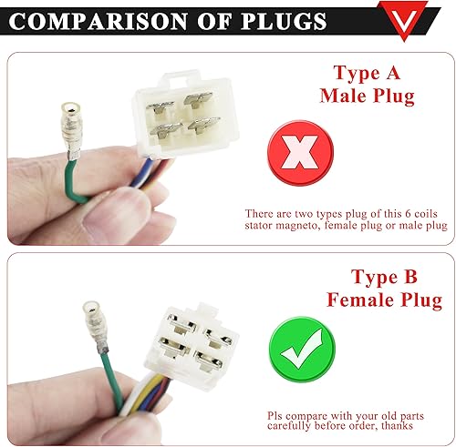Miniatura 3 de PRO BAT ATV Quad Go Kart Magneto Estator 6 bobinas 5 cables para 50cc 70cc 90cc 110cc 125cc ATV Dirt Bike Go Kart Mini Choppers motocicleta
