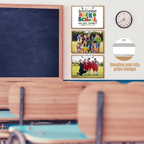 Miniatura 7 de Sherr 30 portapapeles horizontales de madera grandes de 9 x 13 pulgadas con clip de perfil bajo, diseño de portapapeles de paisaje para escuela,