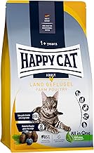 HAPPY CAT (ハッピーキャット) Farm Poultry (Free-Range Chicken/Extra Large Granules) - Dental Care for Large Breed Adult Cats, pH Control, Gluten-Free, Additive-Free, Human-Grade, German-Made Cat Food, Dry
