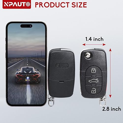Miniatura 7 de NPAUTO Llavero de repuesto para Audi A4 A6 A8 S4 S6 S8 TT RS6 Cabriolet 1997-2005 – Control remoto sin cortar de entrada sin llave para automóvil