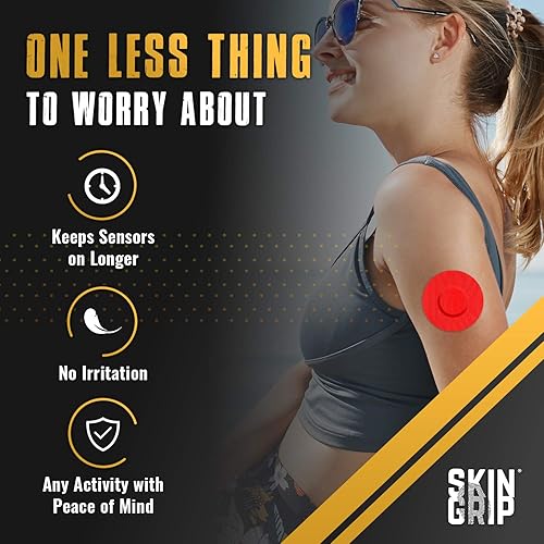 Miniatura 4 de Skin Grip Parches adhesivos para Freestyle Libre 2 - Impermeable y resistente al sudor durante 10-14 días, cinta adhesiva precortada, cubierta de