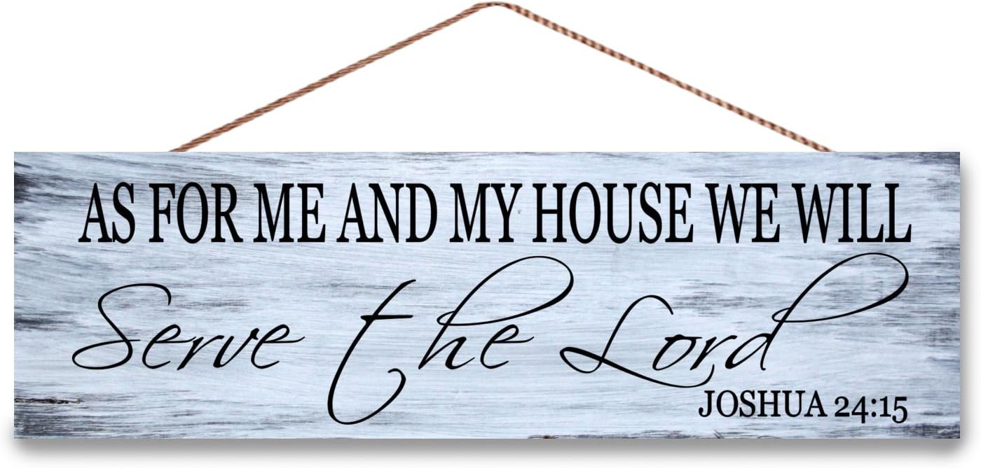 Hanging Wooden Sign As for Me and My House We Will Serve the Lord Wood Sign, Home Decor, New House Gift 5.5" x 15".