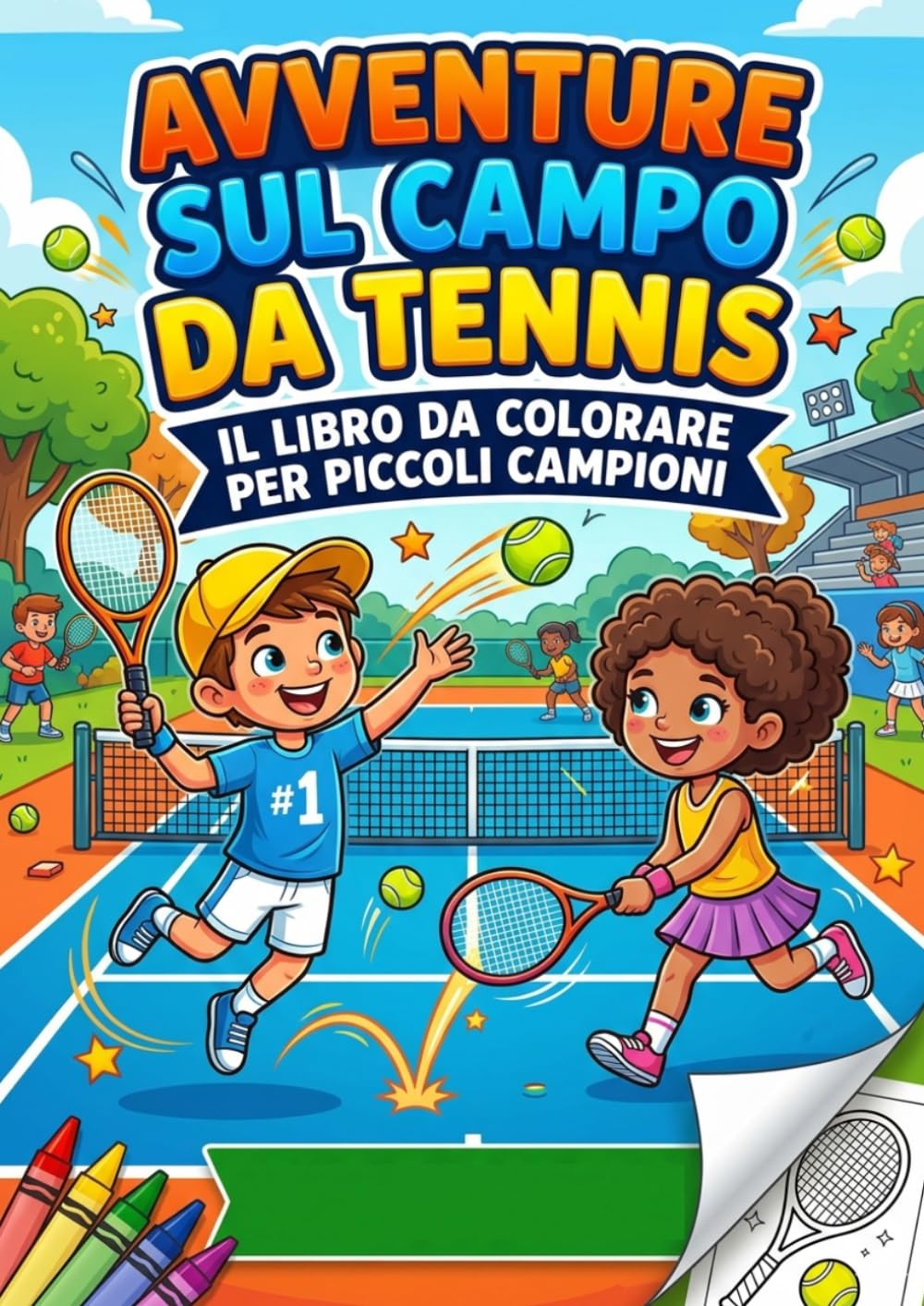 Avventure sul Campo da Tennis: Il libro da colorare per piccoli campioni (Colora, Impara e Divertiti)