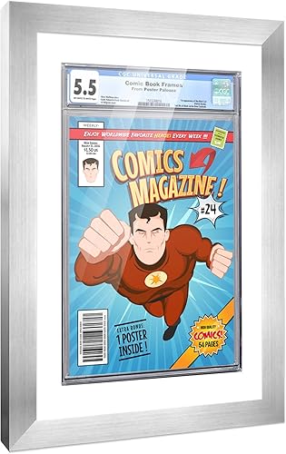 Miniatura 123 de Poster Palooza Marco de cómic con paspartú para 2 cómics CGC, CBCS o PGX Graded Comics – Marco de cómic negro para cómics de 8.125 x 13 pulgadas