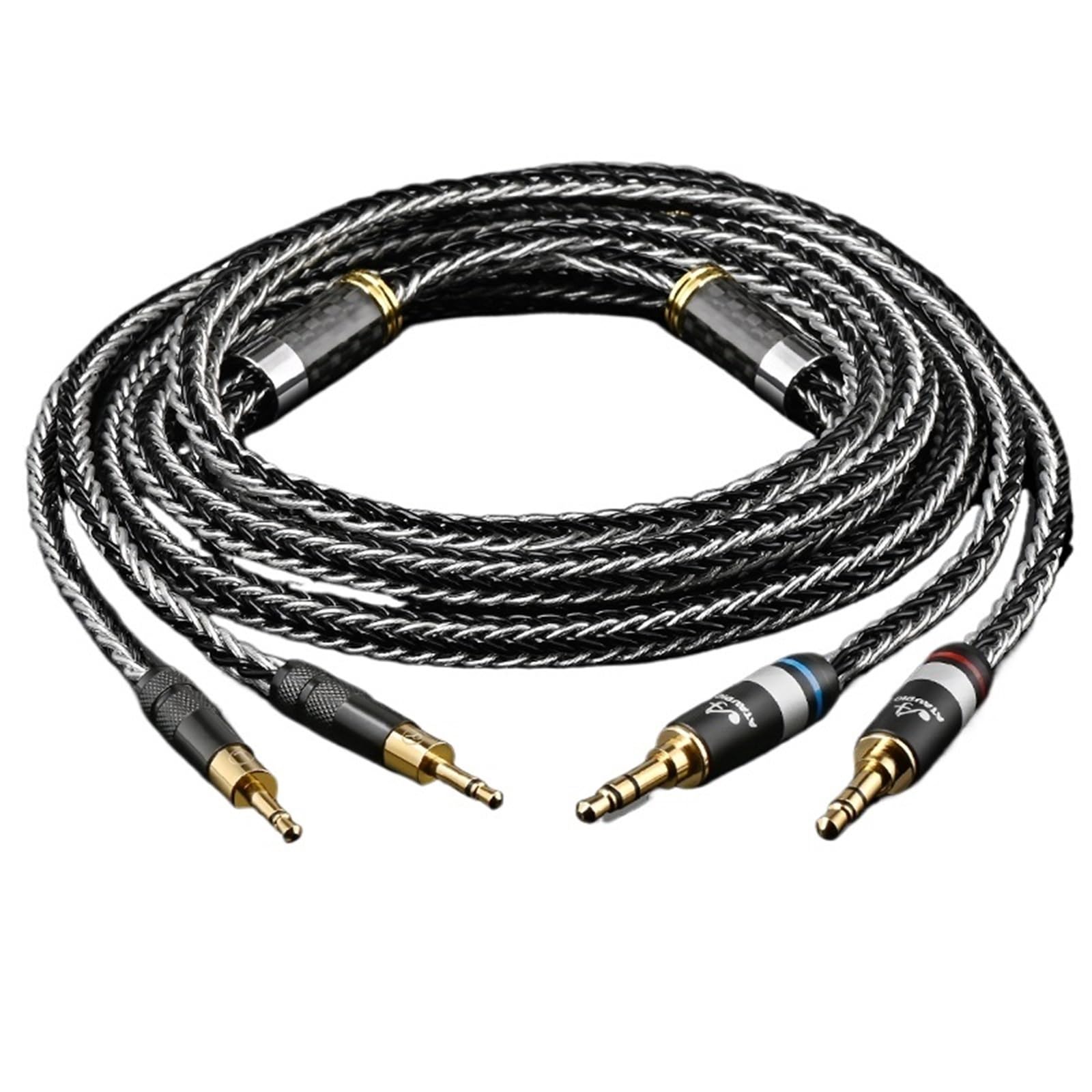 Cable de Audio for Auriculares HiFi PHA-3, Chapado en Plata, estéreo Dual de 3,5 mm, balanceado, OCC, for XLR Macho/Hembra.(PHA-3 to 6.35mm,2m)