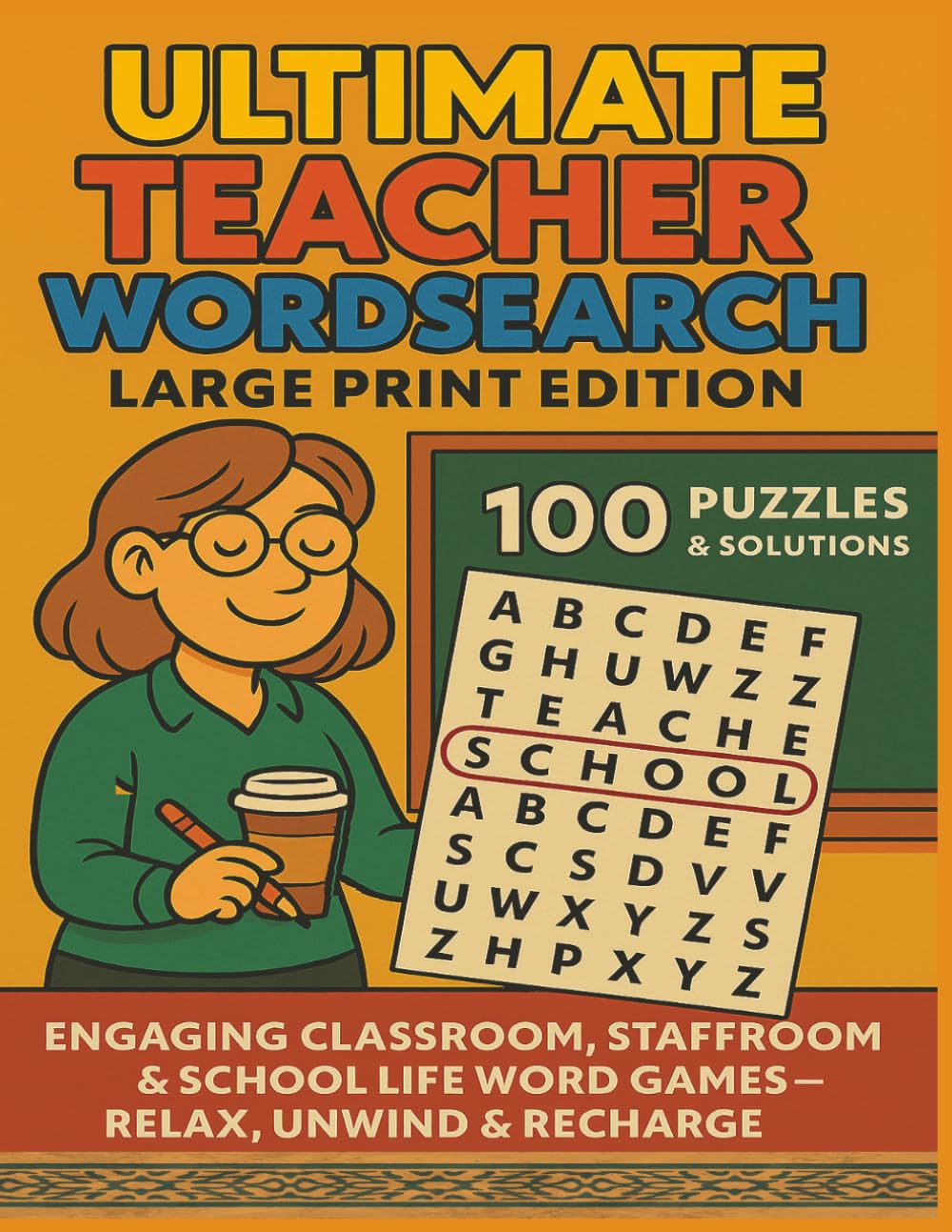 ULTIMATE TEACHER WORDSEARCH LARGE PRINT EDITION 100 PUZZLES & SOLUTIONS: ENGAGING CLASSROOM, STAFFROOM & SCHOOL LIFE WORD GAMES – RELAX, UNWIND & RECHARGE (Terry's Terrific Teaching Teasers)