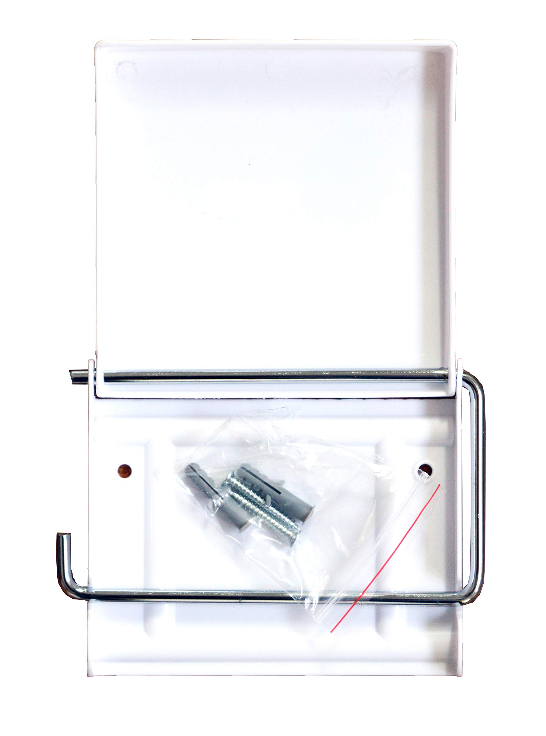 Porta Carta Igienica Elegante Con Coperchio | Plastica Bianca, Kit Viti Incluso, Design Pesciolini - Foto 8