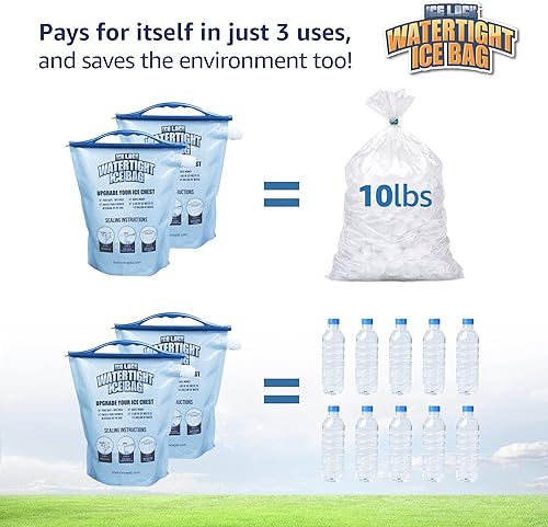 Vista 6 de Bolsa de hielo grande a prueba de fugas. Bolsa de hielo reutilizable para enfriadores - Paquetes de hielo instantáneos de larga duración - Caer
