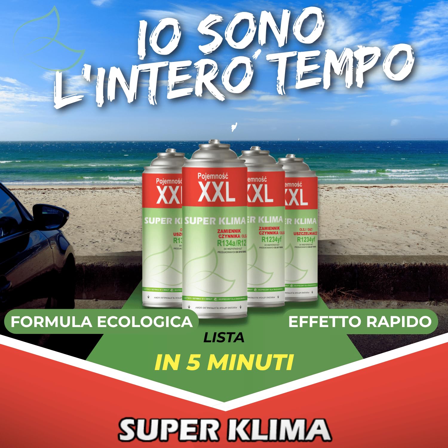 Tre Bombolette R1234yf Gas Aria Condizionata Auto 3in1 Clima Set Riparazione SUPER KLIMA