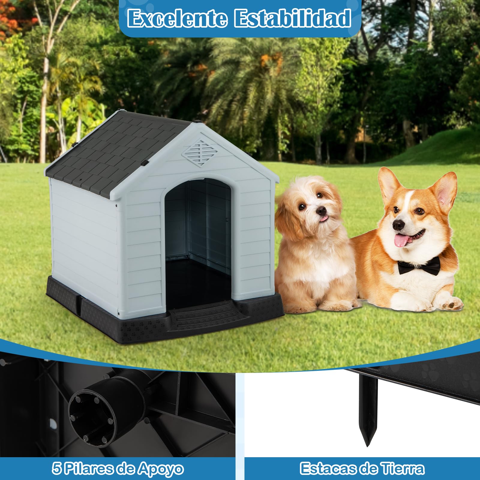GYMAX Jaula de Madera para Hámster, Hámster con Estante con Rampa, 5 Plataformas, Ventana de Acrílico Transparente, Patas Elevadas, Estante, para Erizos, Lagartijas