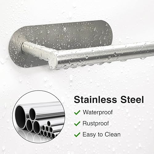 Miniatura 3 de Soporte para toallas de papel, autoadhesivo o perforador, para colgar debajo del gabinete, soporte de pared para cocina, baño, despensa,