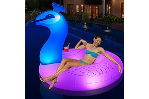 DeeprBetter Solar Peacock Ring Pool Float: 2024's Radiant Peacock Pool Haven for Adults