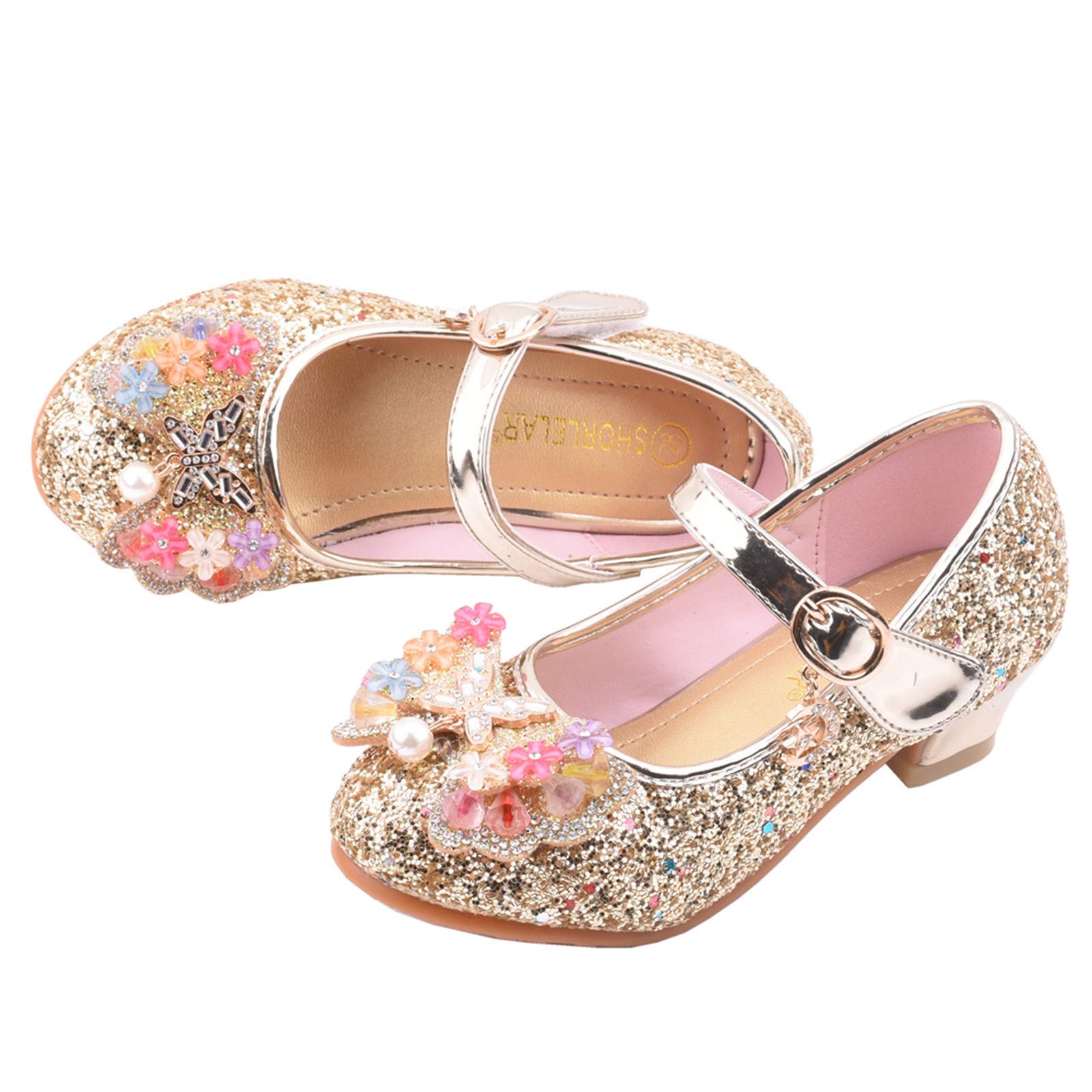 Zapatos de tacón alto para niña, zapatos de princesa, zapatos de lentejuelas, zapatos de princesa, cosplay, fiestas, bodas, sandalias elegantes para niñas, zapatos de tacón de bailarinas