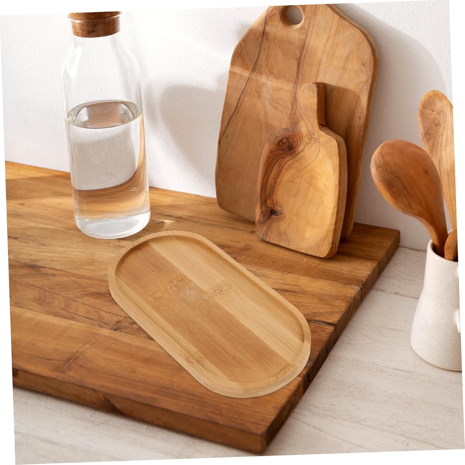 MAGICLULU 2pcs Serving Tray Bamboo Coasters Insulated Bowl Mat Hot Pot Holders Tray Tea Pot Stand