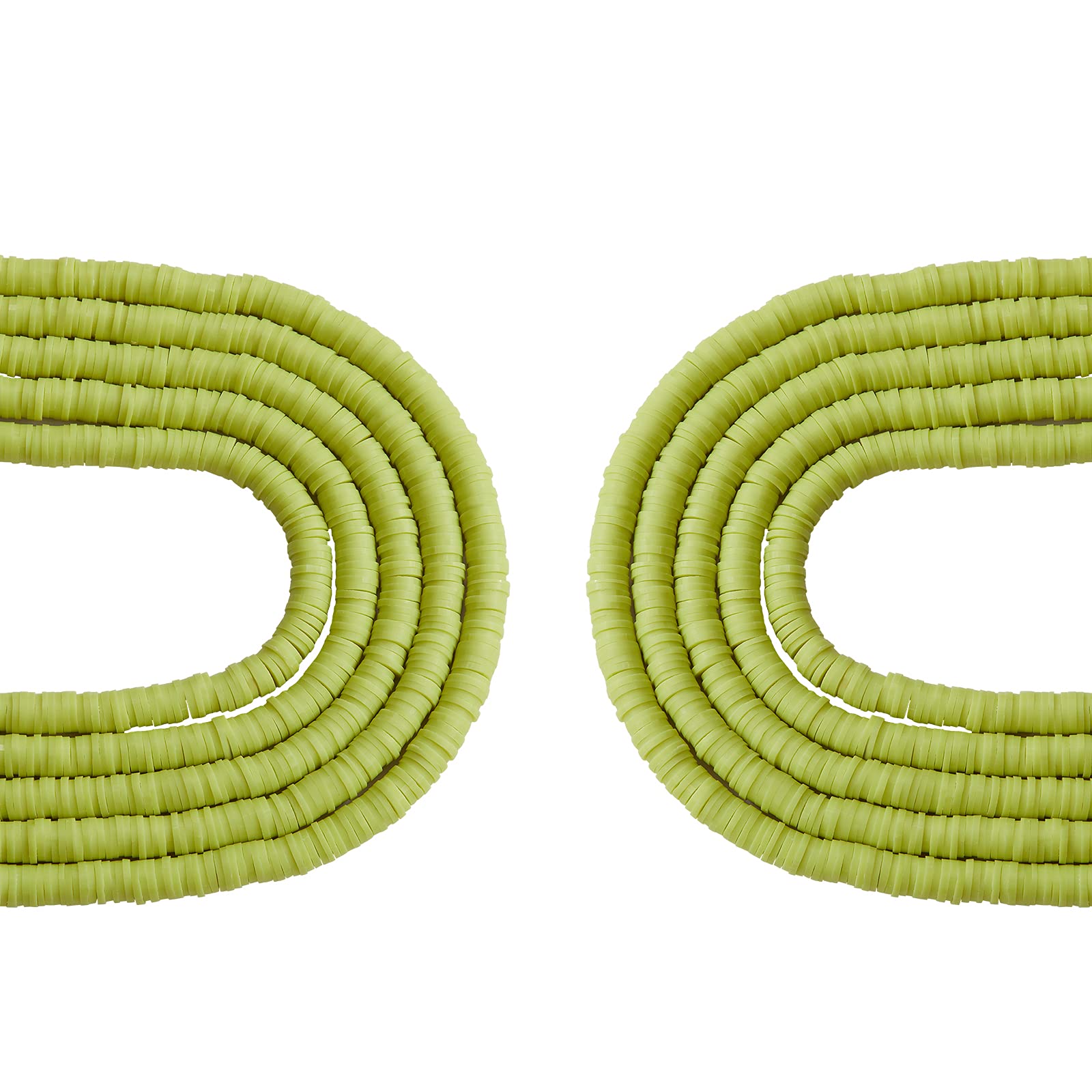 BEEFLYING 6mm Heishi Polymer Clay Beads - Flat Round Environmentally Friendly Loose Bulk Spacer Beads for DIY Hawaiian Jewellery Making (10 Strand)