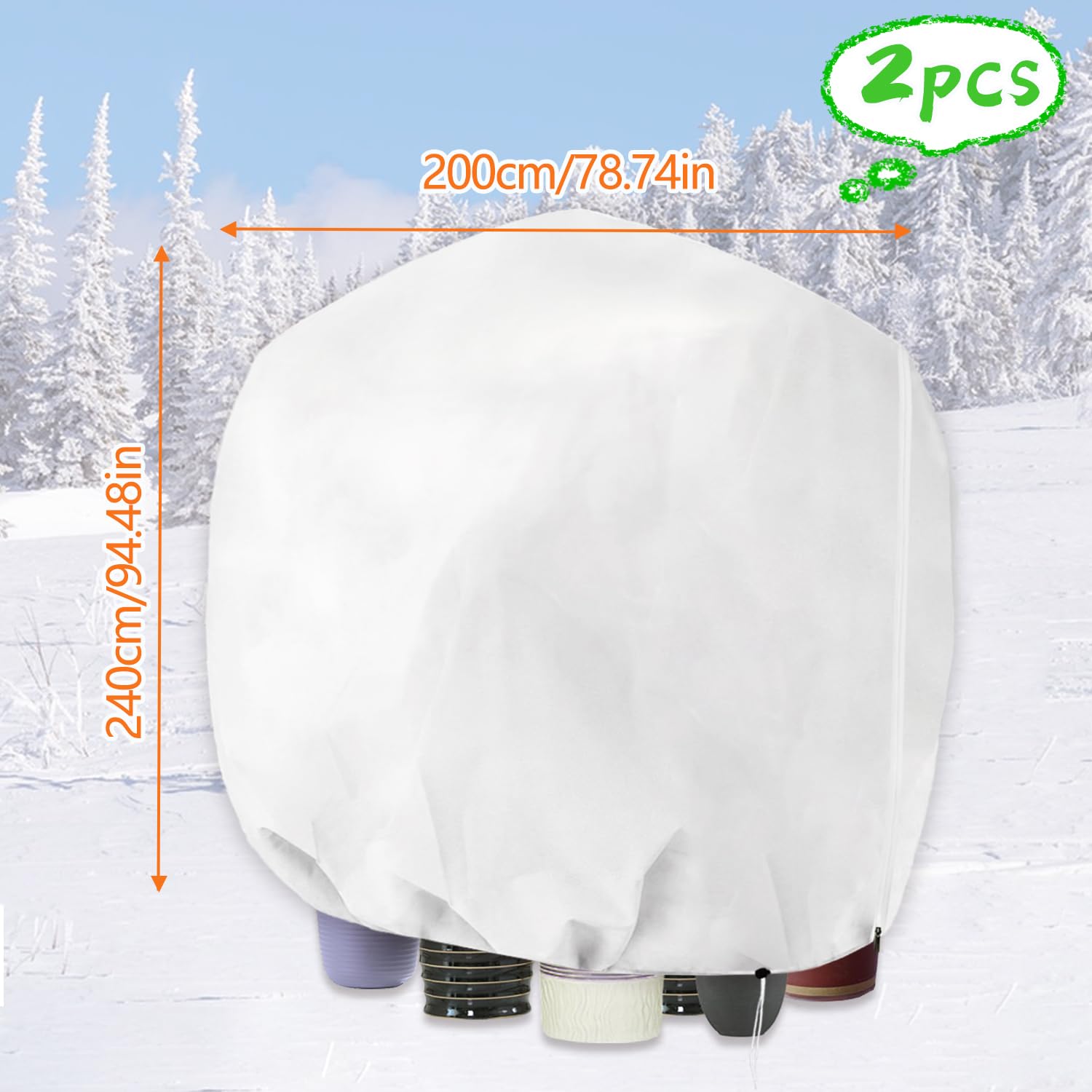 2 Housses D’hivernage Plantes 80x100 Cm – Non-tissé 30g, Cordon Et Zip, Protection Contre Le Gel, Le Vent, Pour Olivier, Palmier, Citronnier - 11