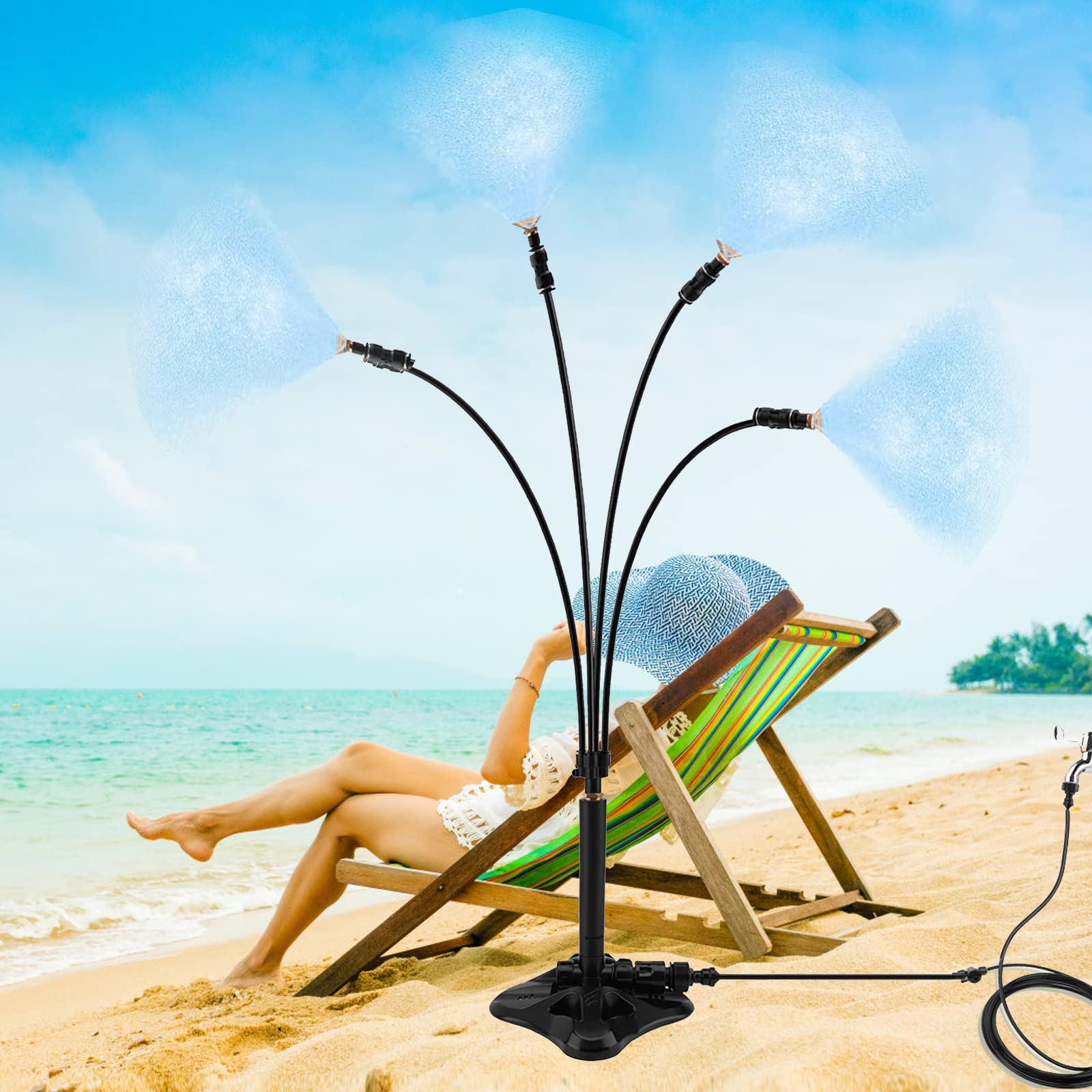 Misters For Outside Patio 50ft Outdoor Misting System With 15 Nozzles - Patio Cooling Kit For Gardens & Parties Plant Mister Misters For Outside Patio 50ft Outdoor Misting System With 15 Nozzles - Patio Cooling Kit For Gardens & Parties Plant Mister