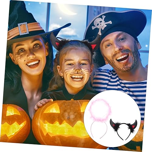 Miniatura 6 de NOLITOY 18 Pcs Halloween Headband Ox Horn Buckle Devil Horns Headband Horn Cosplay Headband Devil Headband Kids Hair Accessories Angel Headdress