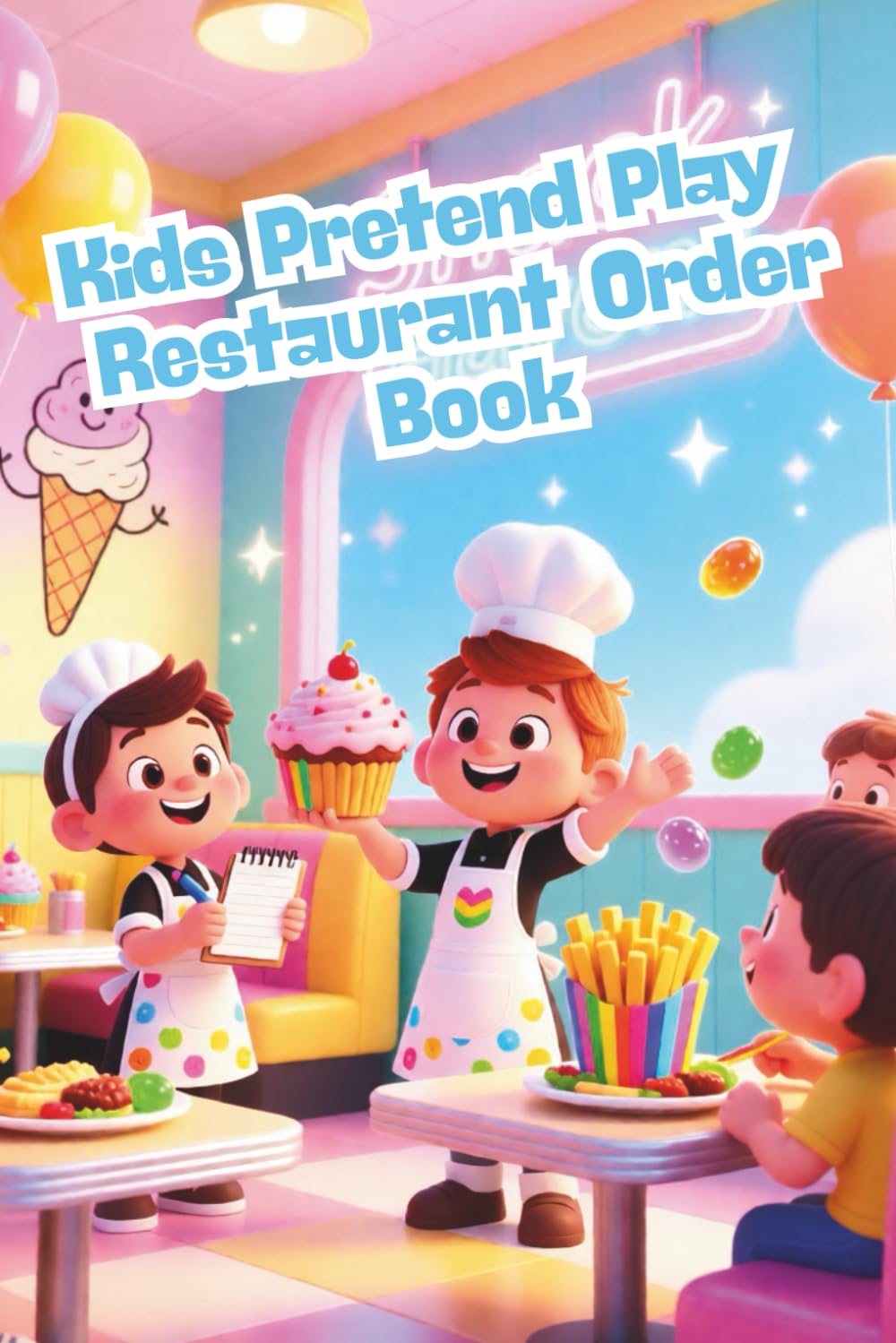 Kids Pretend Play Restaurant Order Book: Color & Serve: Food Fun for Kids
