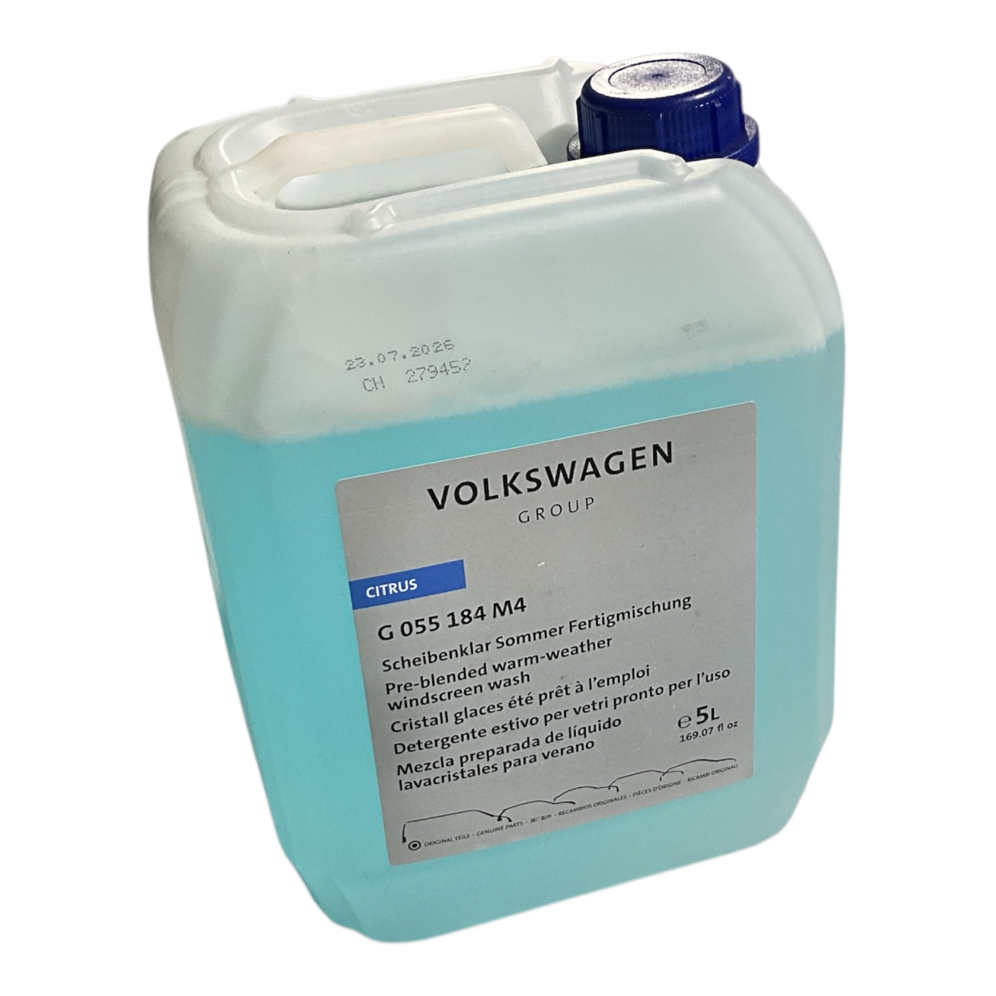 Detergente per parabrezza liquido originale VW Audi. Profumo misto limone in 5 litri