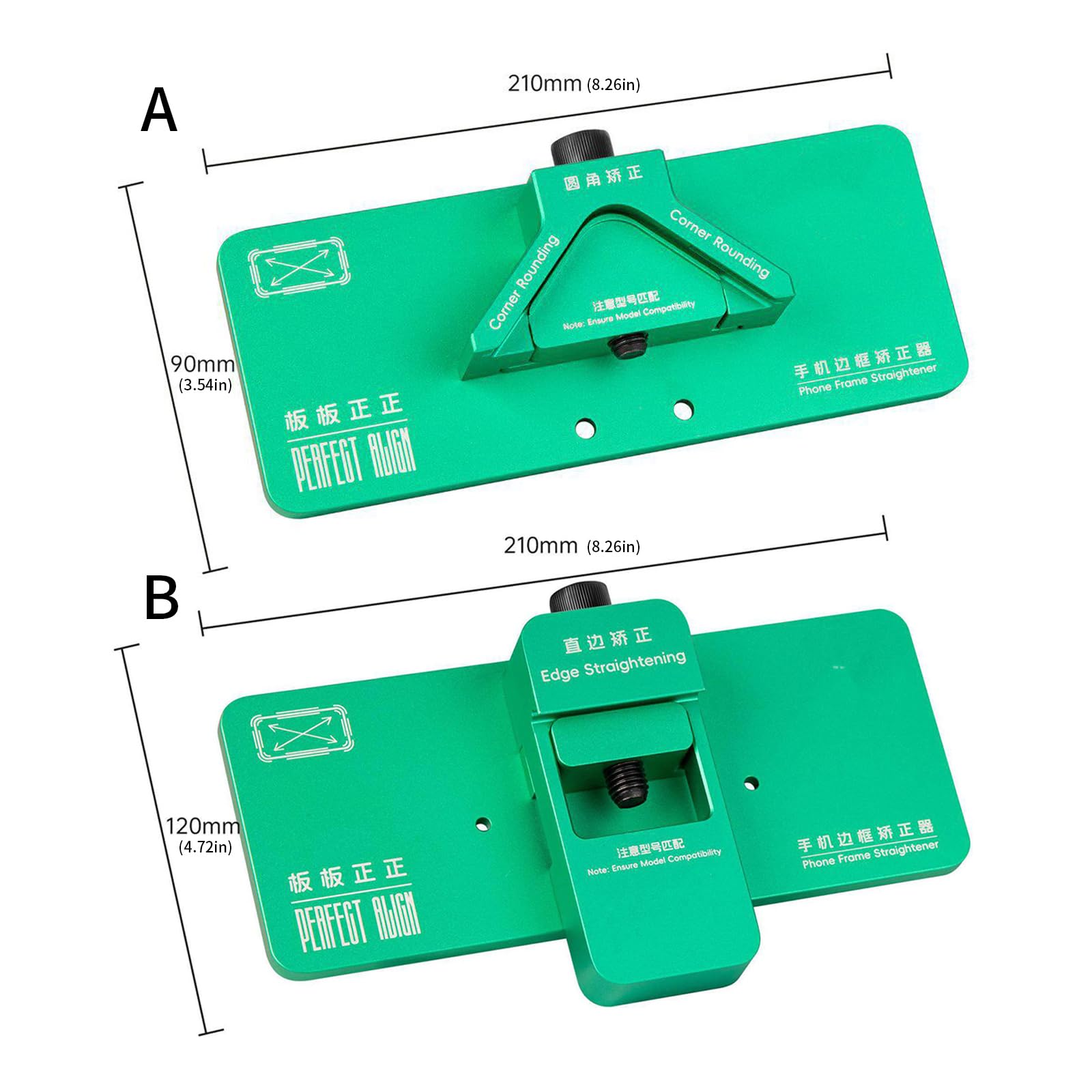 Ergonomico Smartphone Frame Corrector Phone Frame Straightener con impugnatura antiscivolo per riparazione schermo piatto curvo raddrizzatore del telefono