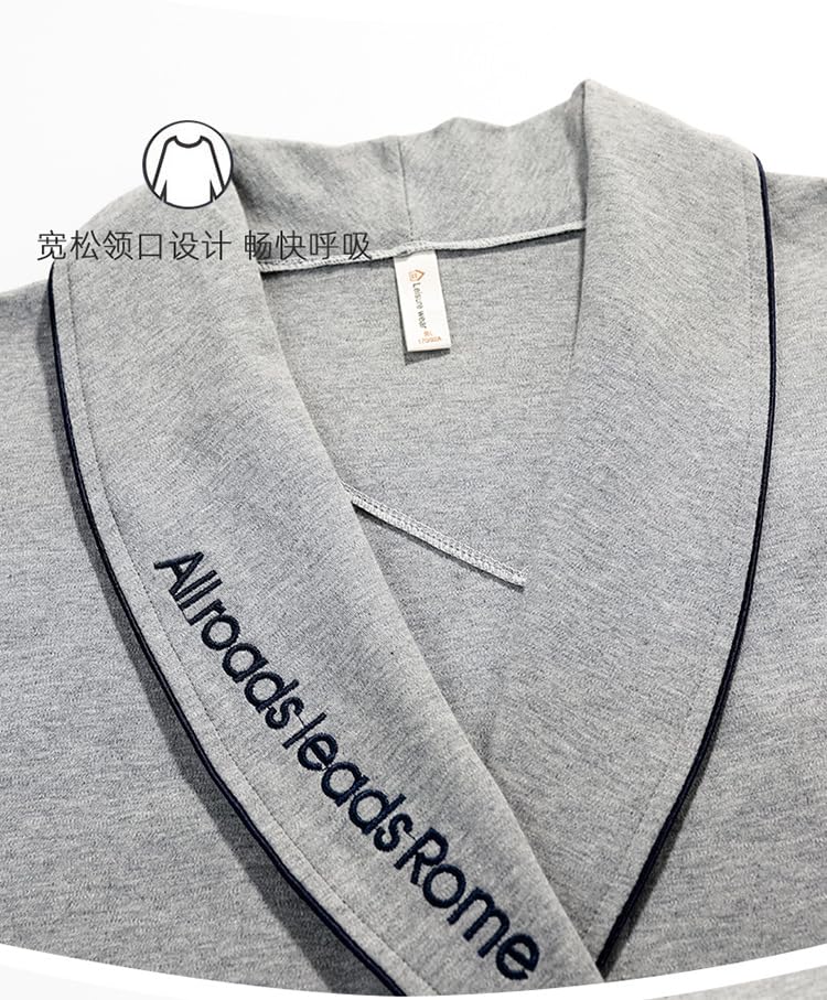 PRINCESS BRIDE Summer Men Plus Size Cotton Kimono Bathrobe Short Sleeve Breathable Cool Pajamas Loungewear Thin Yukata2