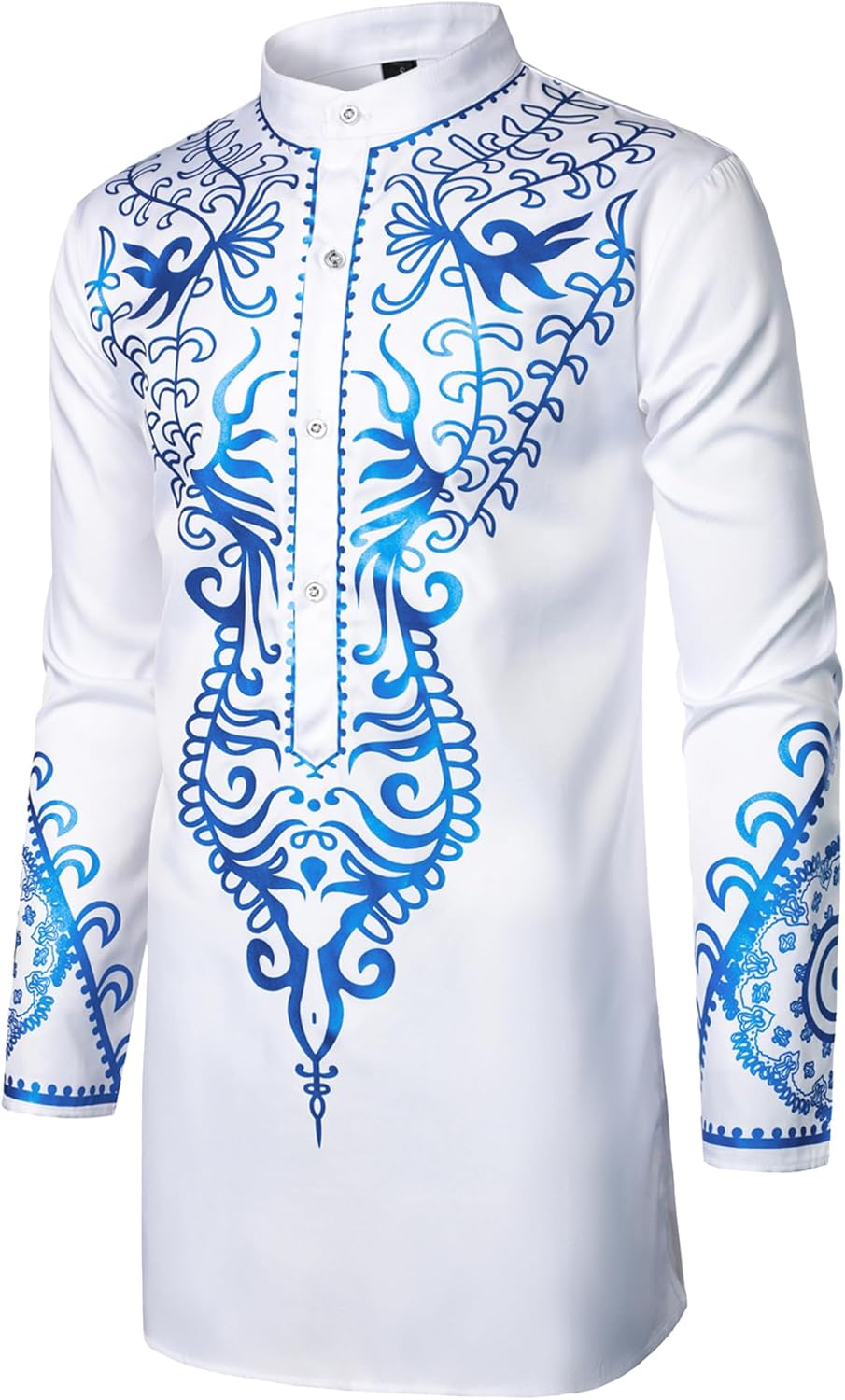 ZEROYAA Men's Africa Suit Long Sleeve Print Dashiki and Pants Outfit Traditional 2 Piece Set - Image 2