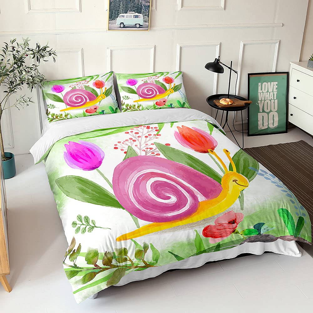 Parure de lit 4 pièces fleurs de tulipes 200x200cm Chickw1 microfibres