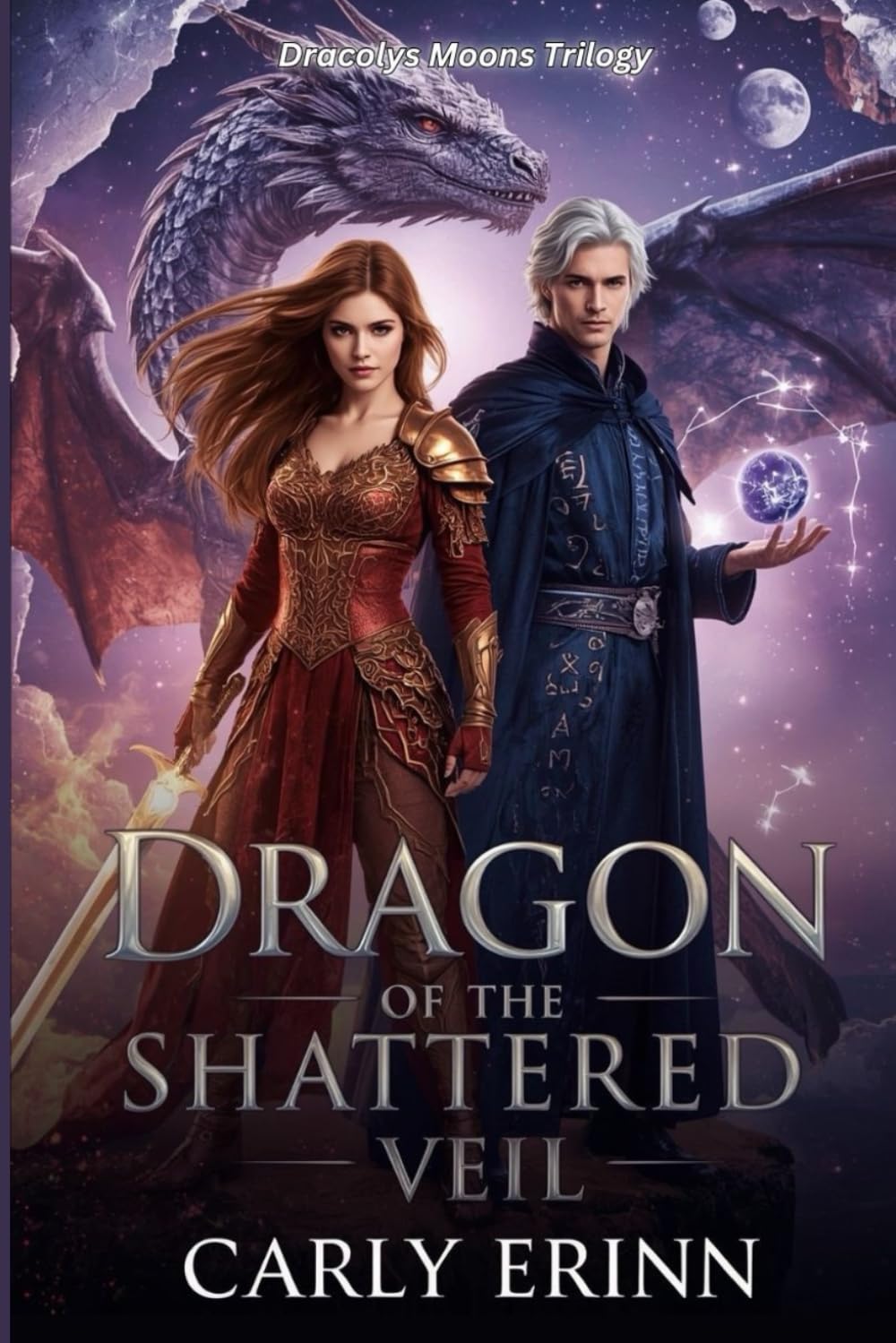 DRAGON OF THE SHATTERED VEIL: A Forbidden Magic Enemies-to-Lovers Romance (Dracolys Moons Trilogy)