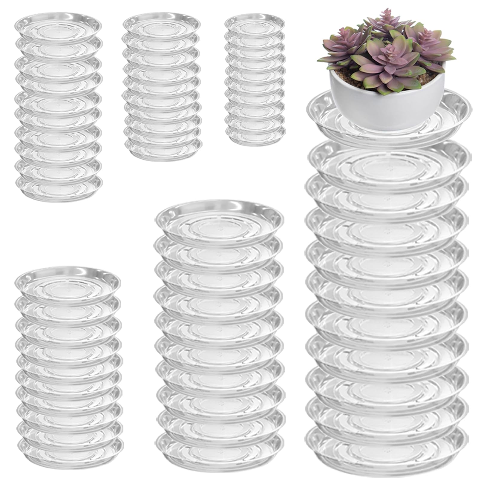 Transparente Pflanzen-Untersetzer für den Innen- und Außenbereich, 10,2 cm, 20,3 cm, 25,4 cm, 25,4 cm, 30,5 cm, 30,5 cm, 35,6 cm, 35,6 cm, 35,6 cm, 35,6 cm, 35,6 cm, 35,6