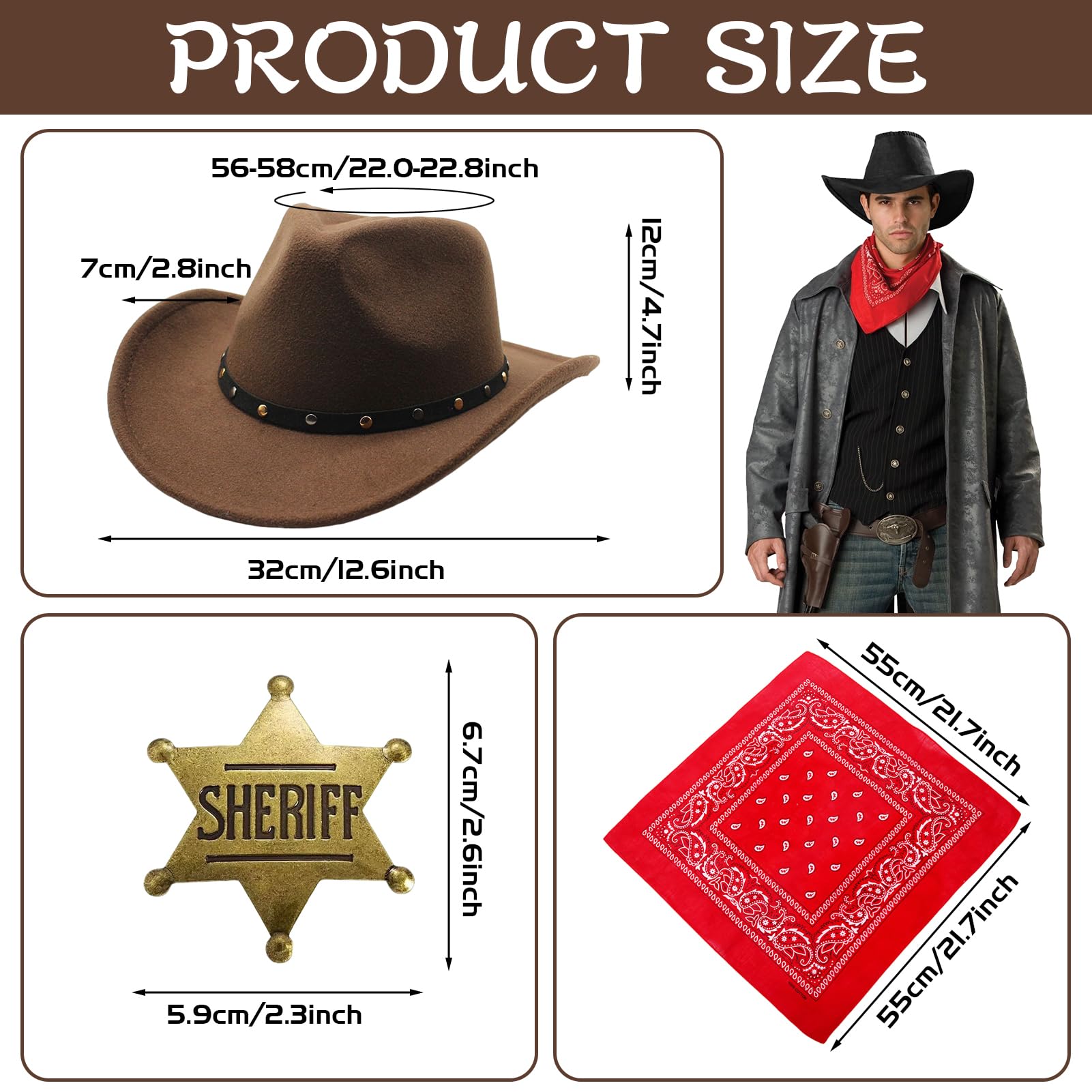 Raveparty Brown Cowboy Hat - Image 2
