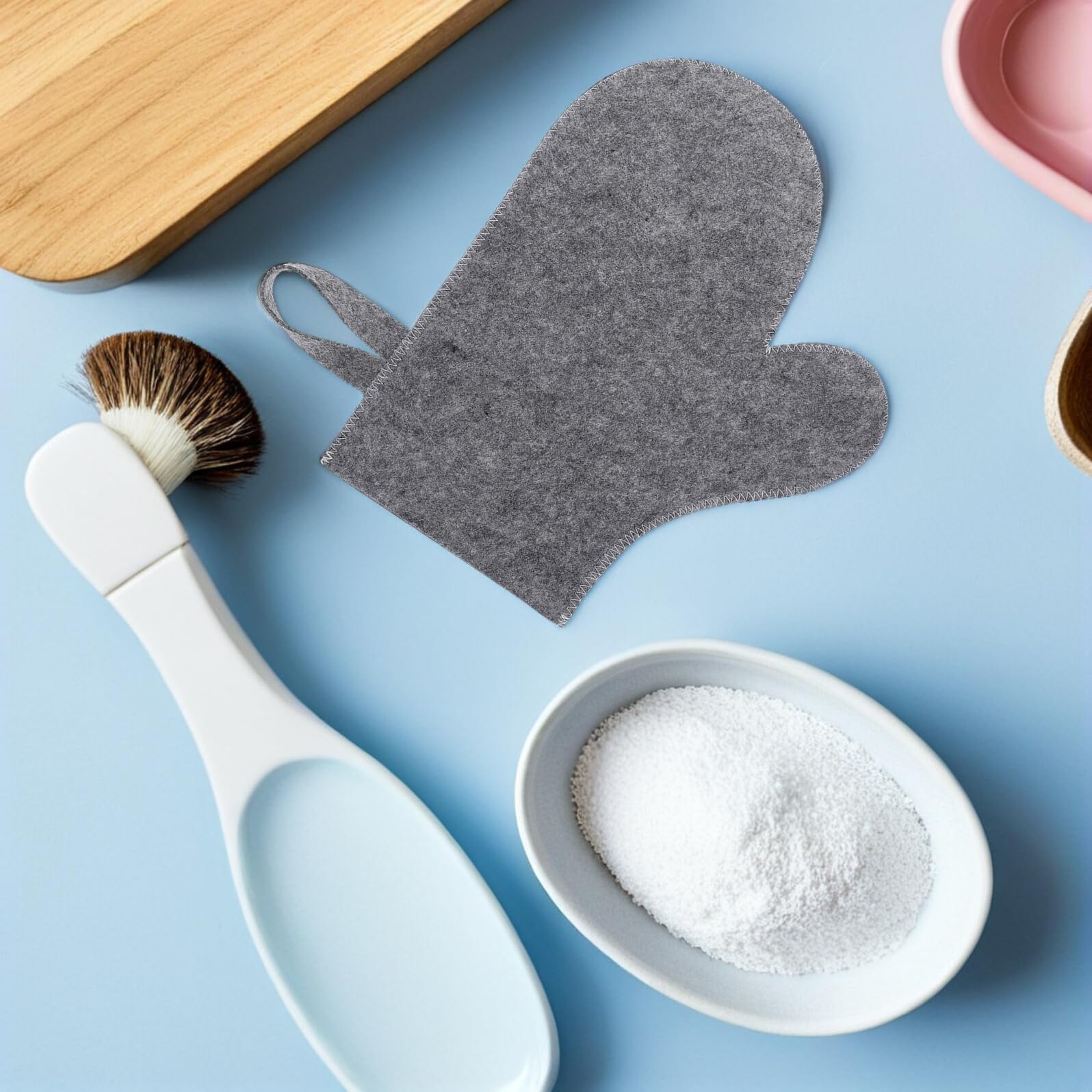 6 Piezas Unidades Guantes de Fieltro para Sauna Absorbentes y Transpirables Resistentes al Calor Diseño Cómodo y Secado Rápido para Spa Baño y Relajación Casa