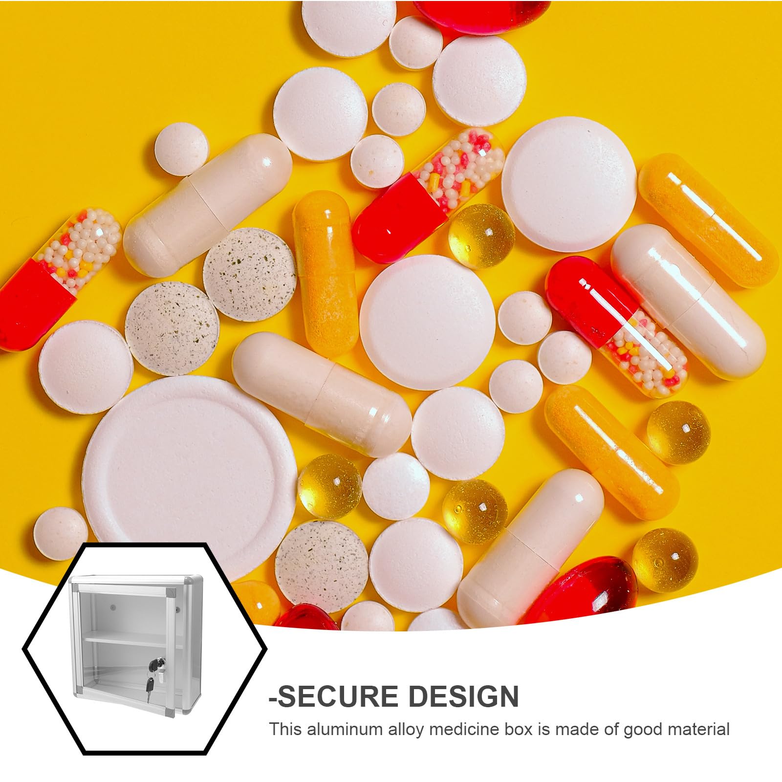 MAGICLULU Caja Botiquín de Primeros Auxilios Cerradura Visible, Aluminio Multiusos, Almacenamiento de Medicamentos para Pared, Gran Capacidad para Hogar, Comunidad y Exteriores