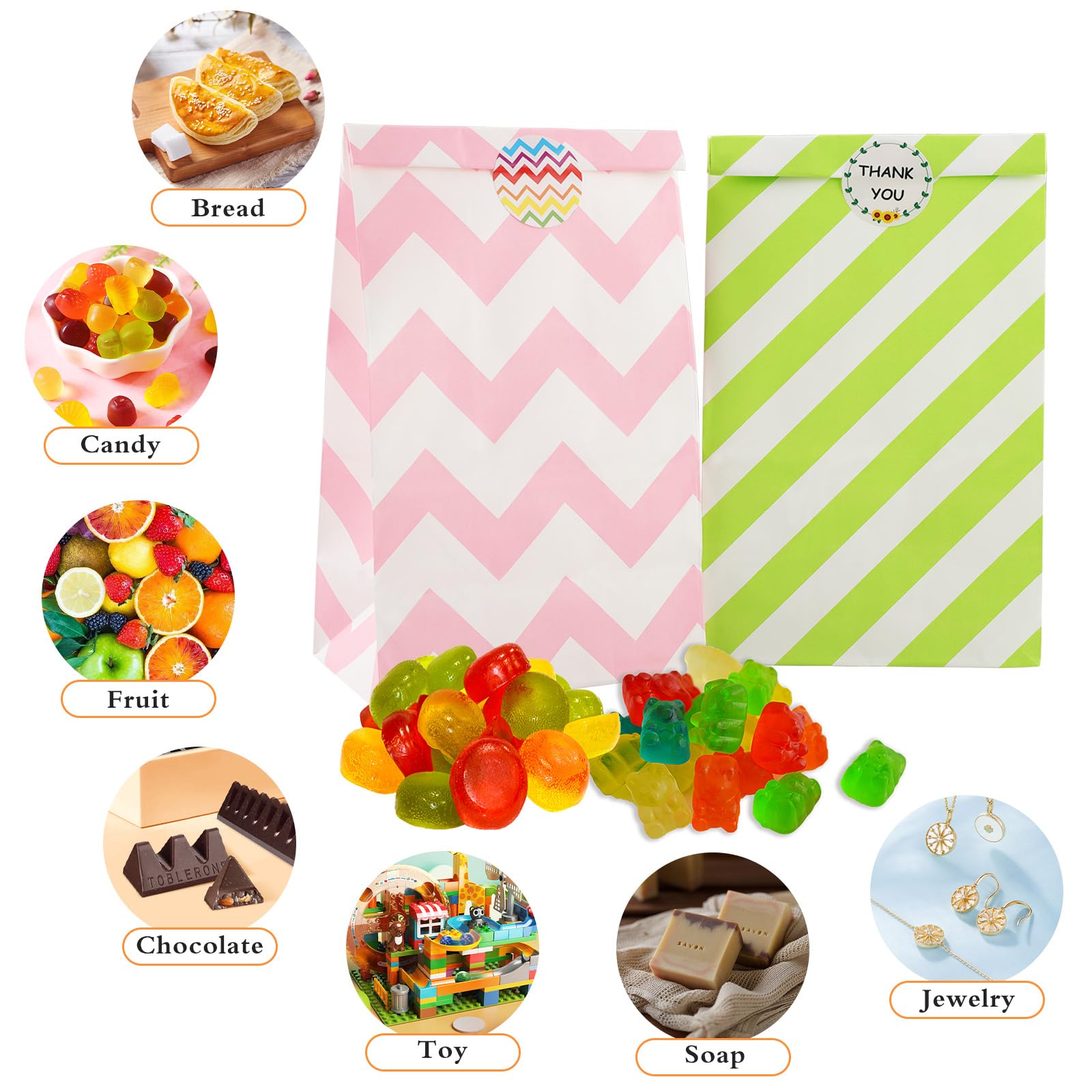 30 Sacchetti Carta Con Palloncini + 60 Adesivi - Per Feste E Regali - Foto 9