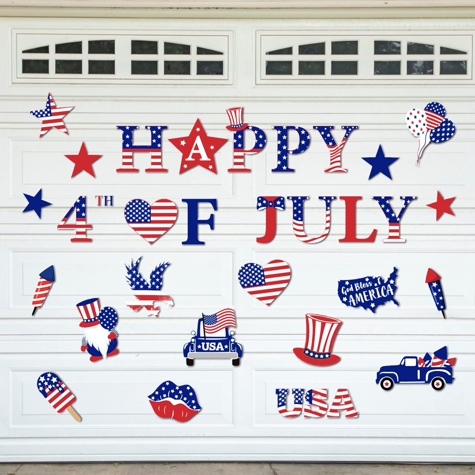 20 Pcs Large Hello Summer Garage Door Summer Garage