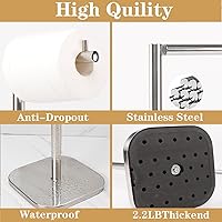 Vista 3 de Soporte de papel higiénico, almacenamiento de papel higiénico independiente para baño, soporte de papel higiénico de acero inoxidable con reserva