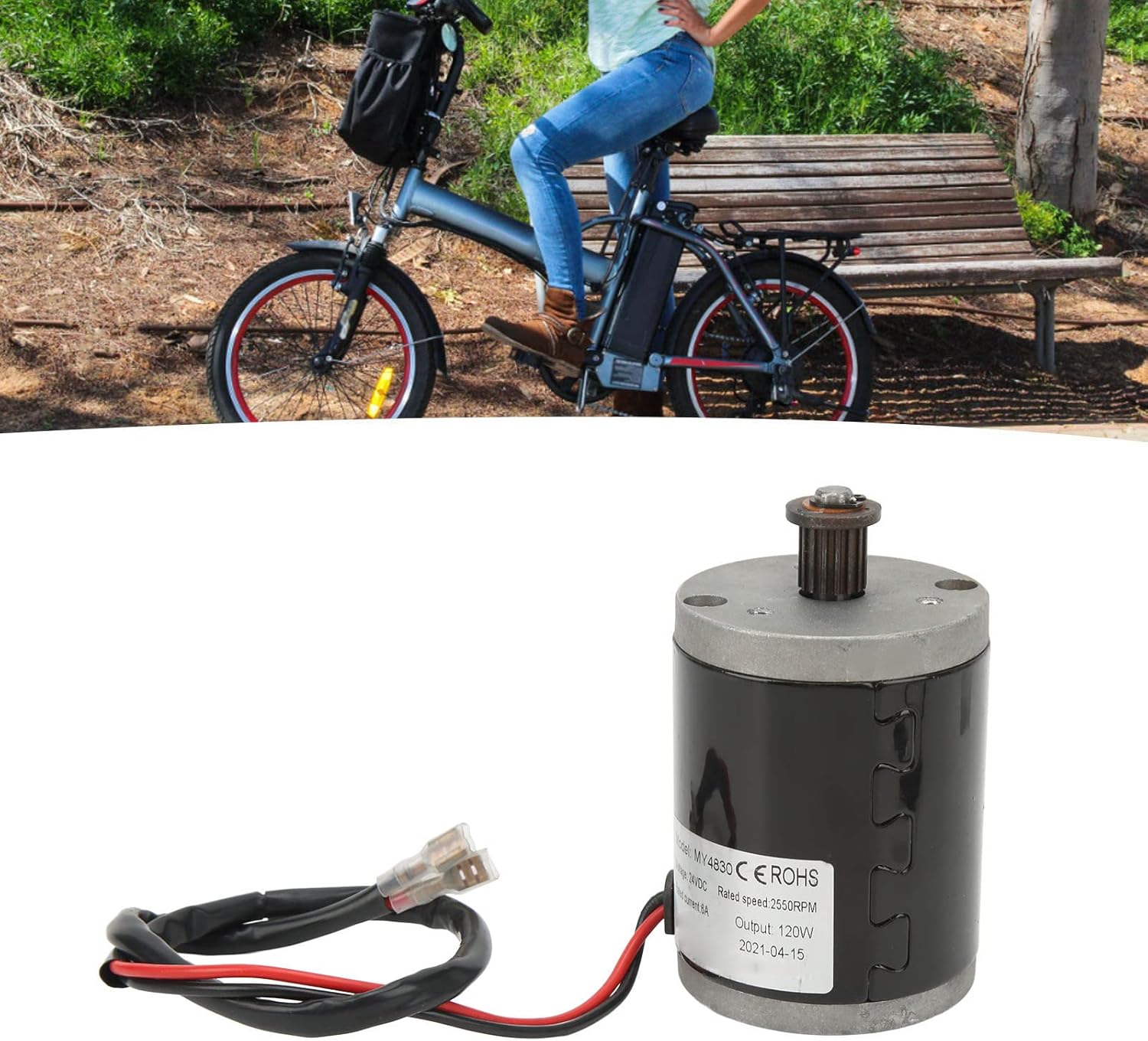Pilipane Brushed DC Motor 24V 120W 6A 2550RPM Aluminum Alloy Low Noise High Torsion High Speed Motor for Electric Bike Motorbike