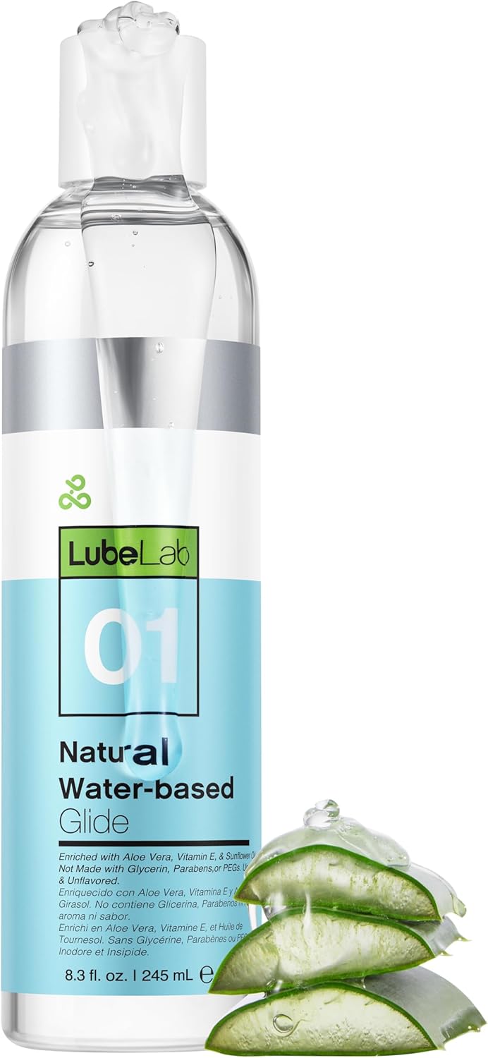 Lubelab Waterbased Lube 33 Fl Oz. Personal Lubricant W/Aloe & Vitamin E, Value Pack, Hypoallergenic, Free of Paraben&Glycerin&PEGs, PH-balanced, Natural Smooth Slippery Glide Gel for Couples Men Women