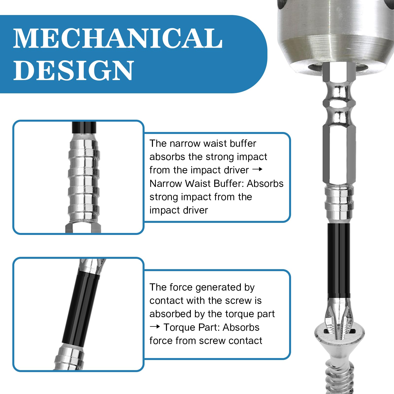 High Magnetic Screwdriver Drill Bit Set, 6pcs Anti-Slip Impact Bits, Precision & Durable Screwdriver Bits - Image 3