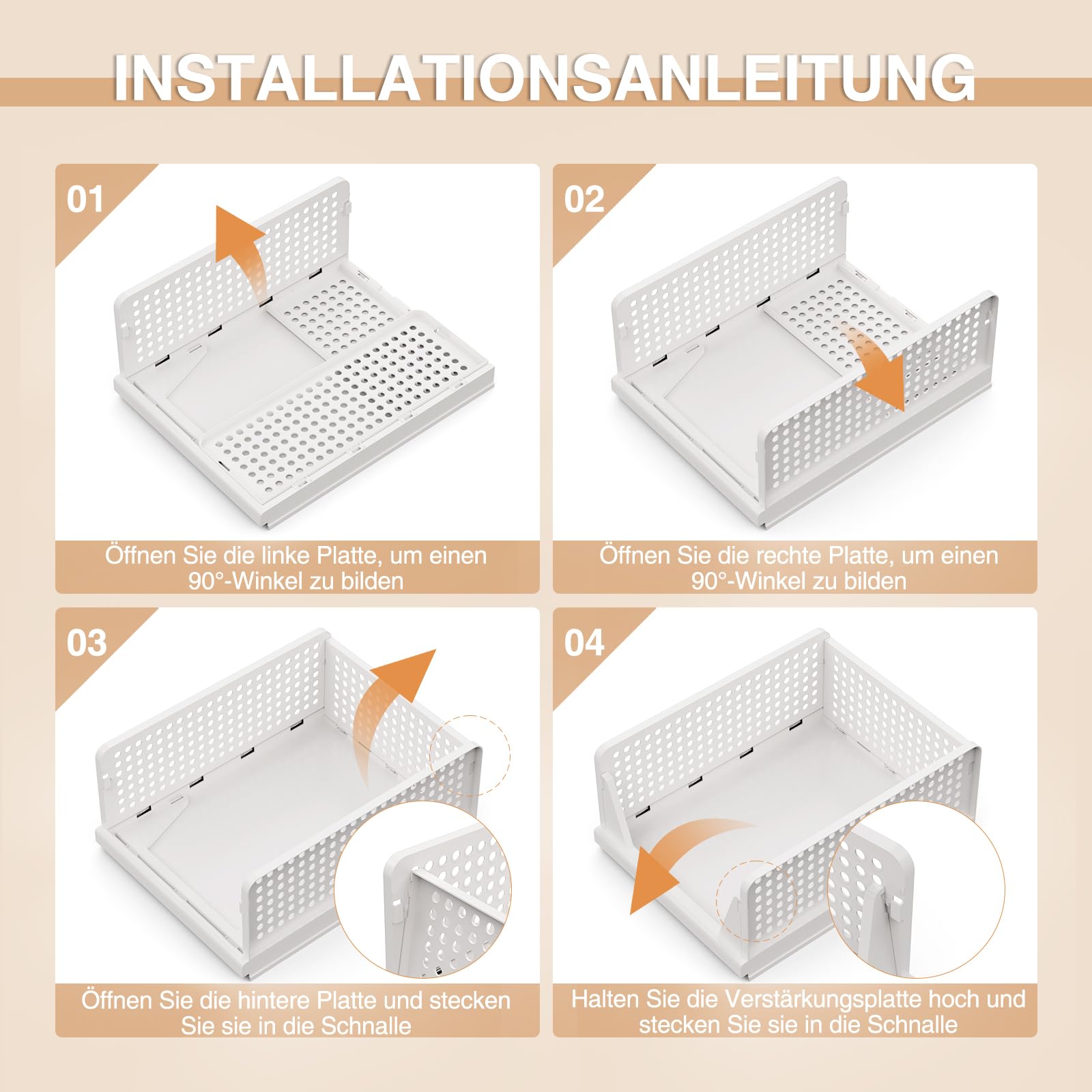 Pack de 5 unidades apilables para armario, organizador plegable, cajas de almacenamiento apilables, almacenamiento para ahorrar espacio, cajón para dormitorio, cocina, baño, oficina