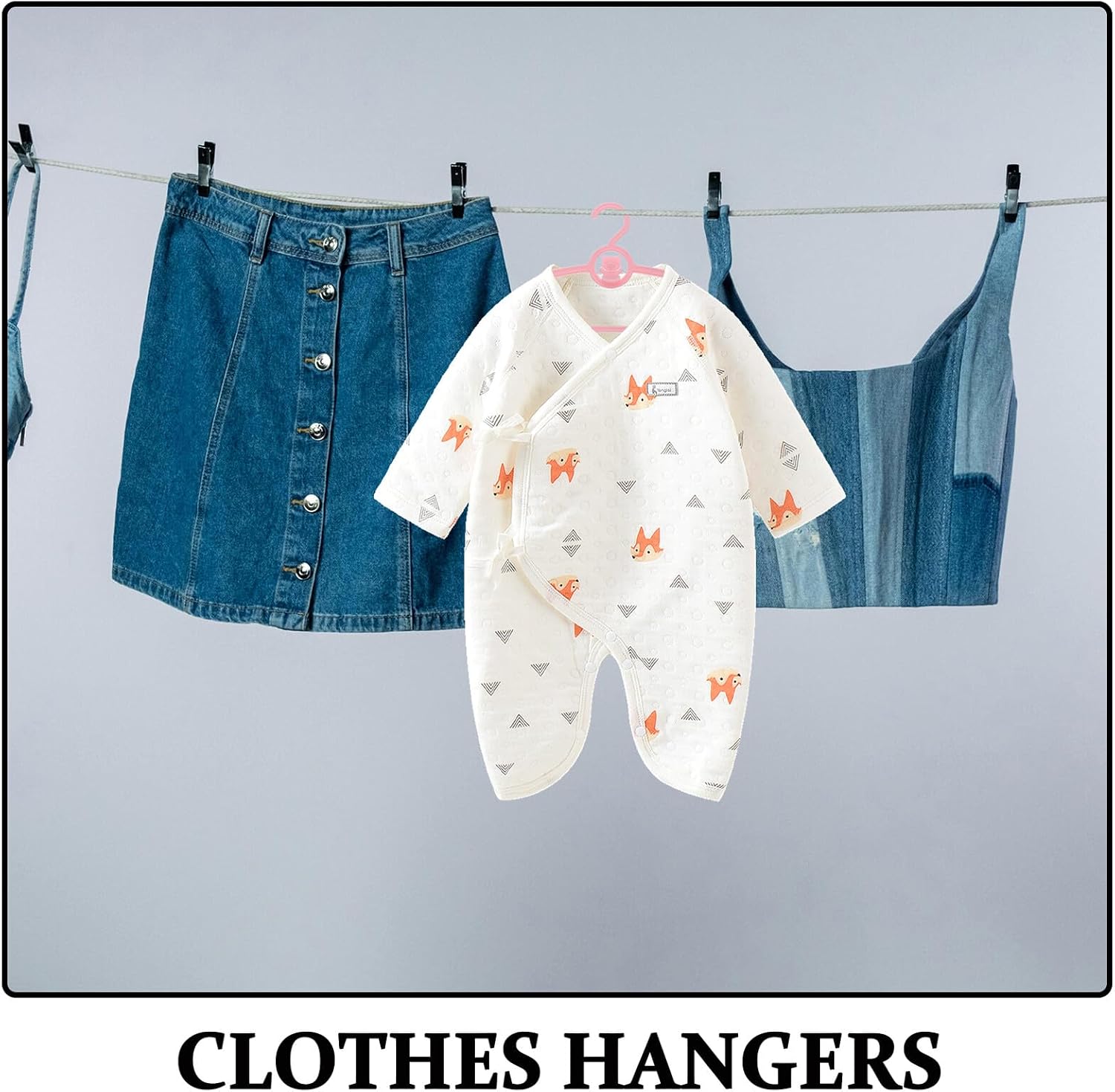 40 Pack Plastic Children's Hangers Adjustable for Newborn Clothes