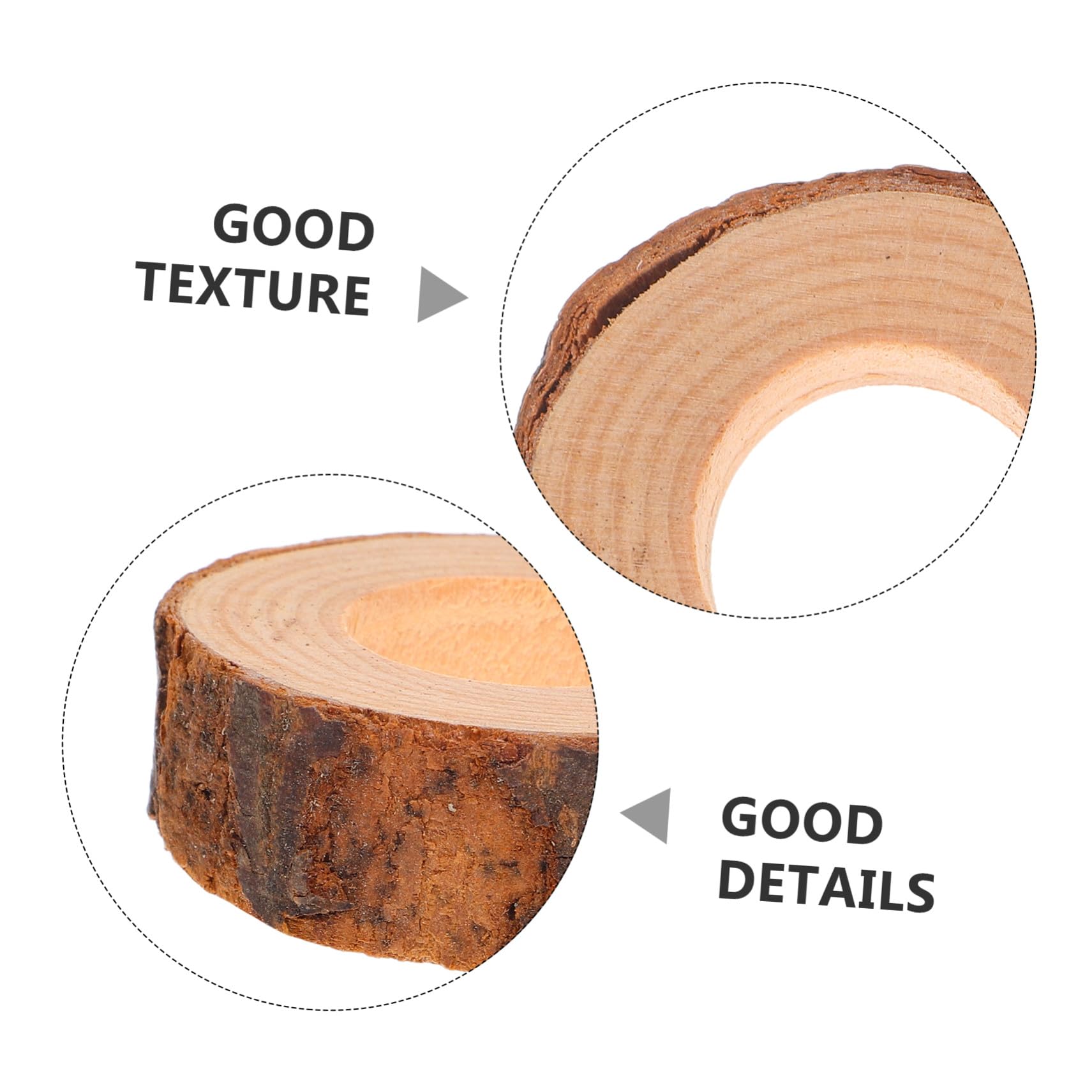 SHINEOFI 20pezzi Portatovaglioli in Legno Rotondi Anelli per Tovaglioli Semplici in Legno per Pranzi Matrimoni Feste Decorazioni per Tavola in Stile Rustico