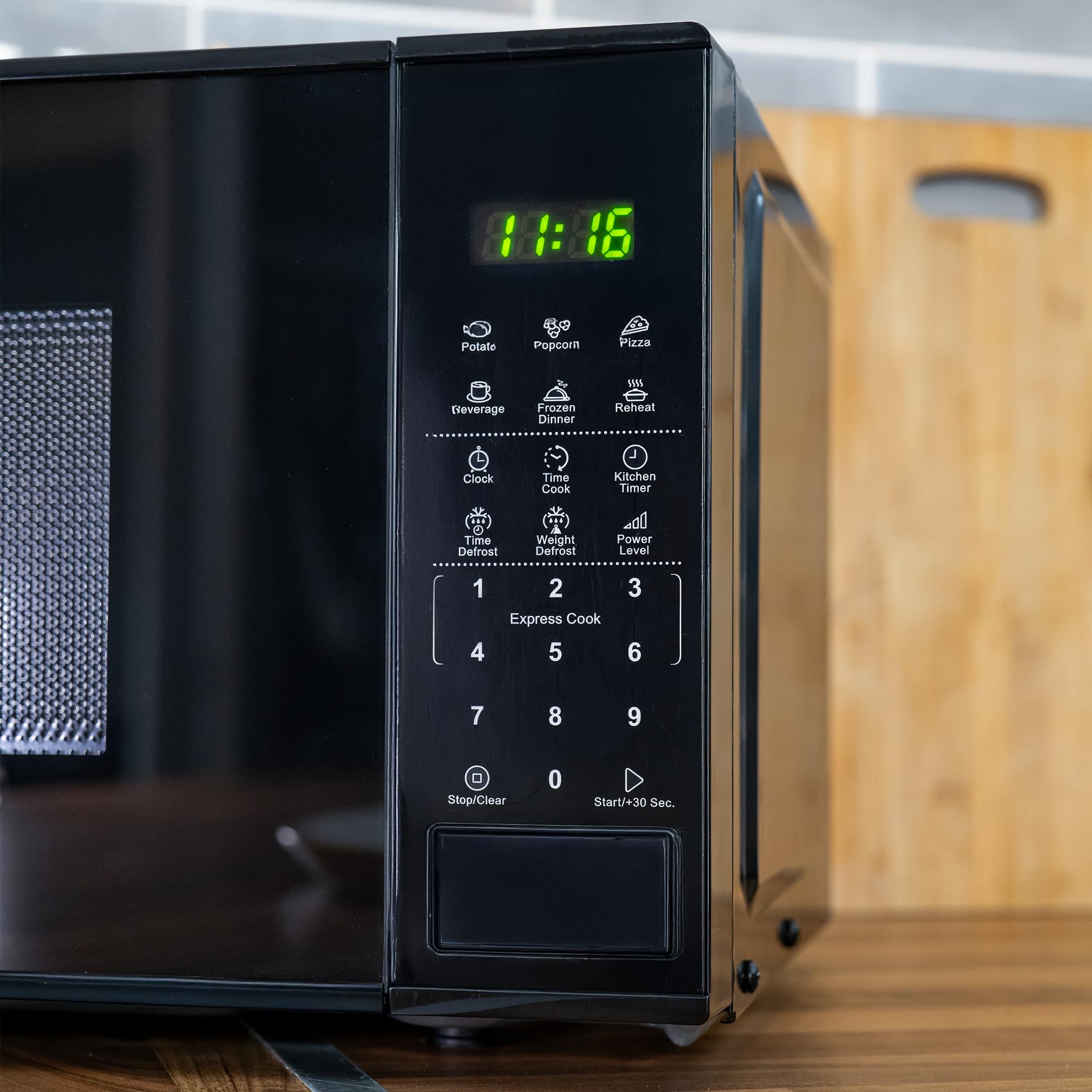 Hyundai 800W 20L Black Digital Microwave, Stainless Steel Interior, 11 Power Levels, Automatic Defrost, 6 Auto Cook Modes, Clock and Timer, Digital Controls, Easy Clean & Child Lock — view 8
