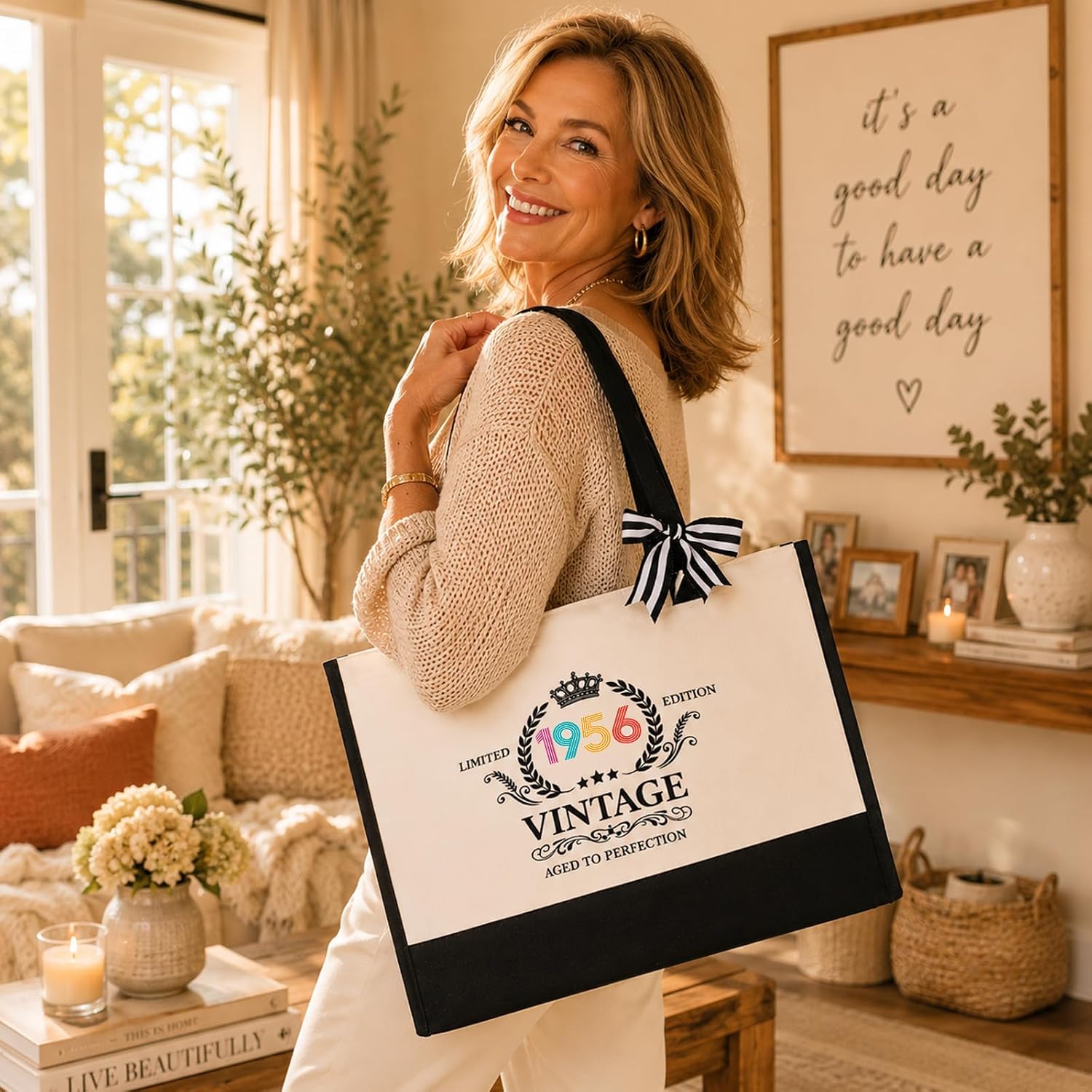 70th Birthday Gifts for Women, Vintage 1956 Birthday Gift Basket for Women Turning 70, Happy 70th Birthday Gifts for Mom Sister Friend Wife Her, 8PCS Funny 70 Bday Decorations Gift Set for Women image 3