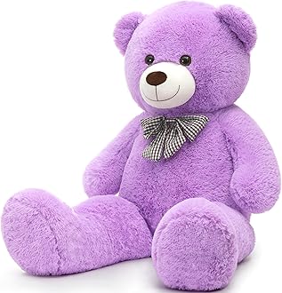 MorisMos Large Teddy Bear, 39inch Giant Teddy Bear Stuffed Animals Plush, Soft Big Bears for Girls Girlfriend, Purple