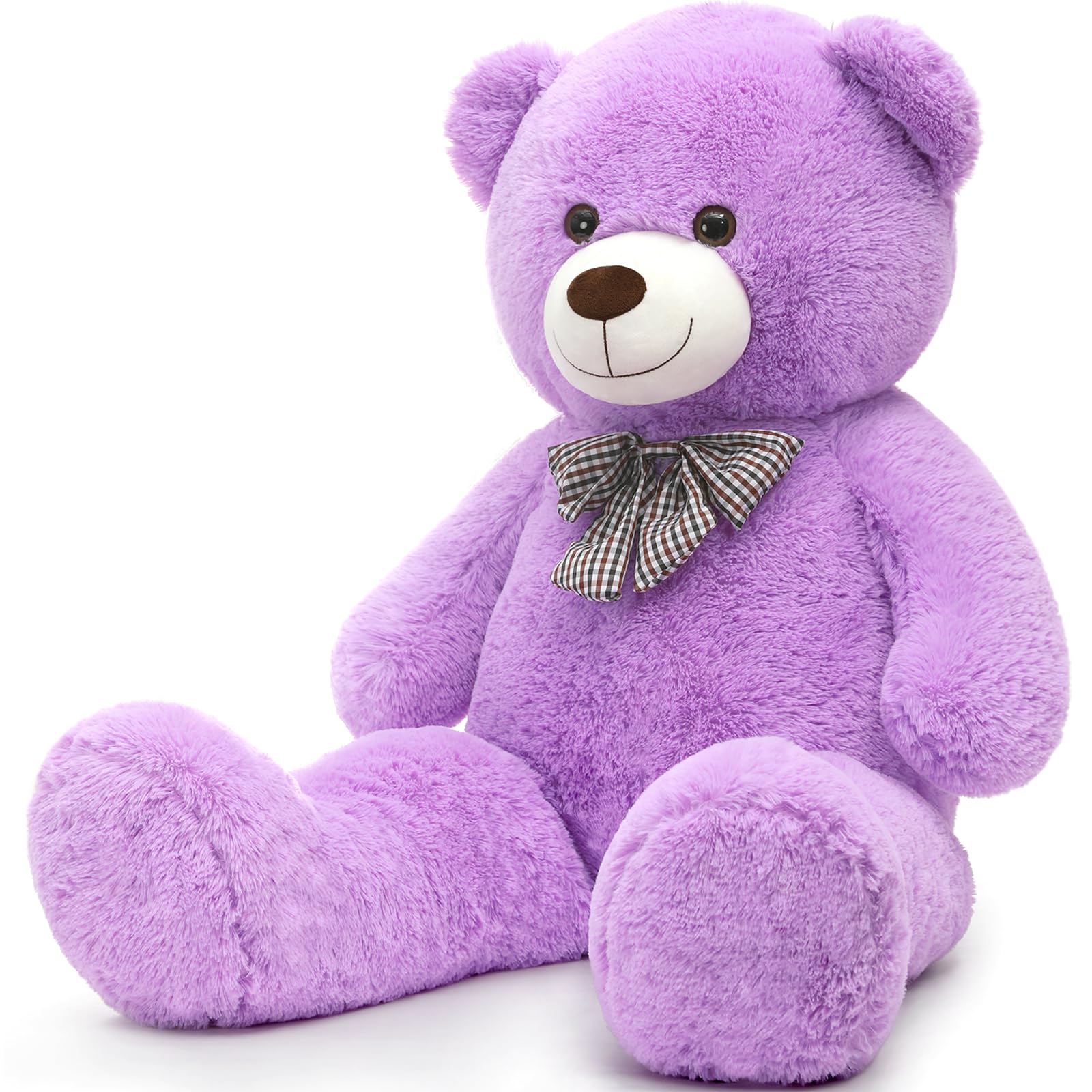 MorisMos Bow Tie Giant Teddy Bear, 39inch Large Teddy Bear Plush, Soft Big Bears for Girls Girlfriend, Purple
