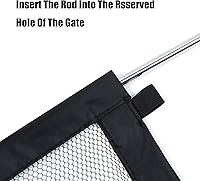 Vista 4 de Paquete de 2 puertas para perros, puerta de malla para bebé, puerta para mascotas de 43.3 x 28.3 pulgadas para la casa, puerta para cachorros sin