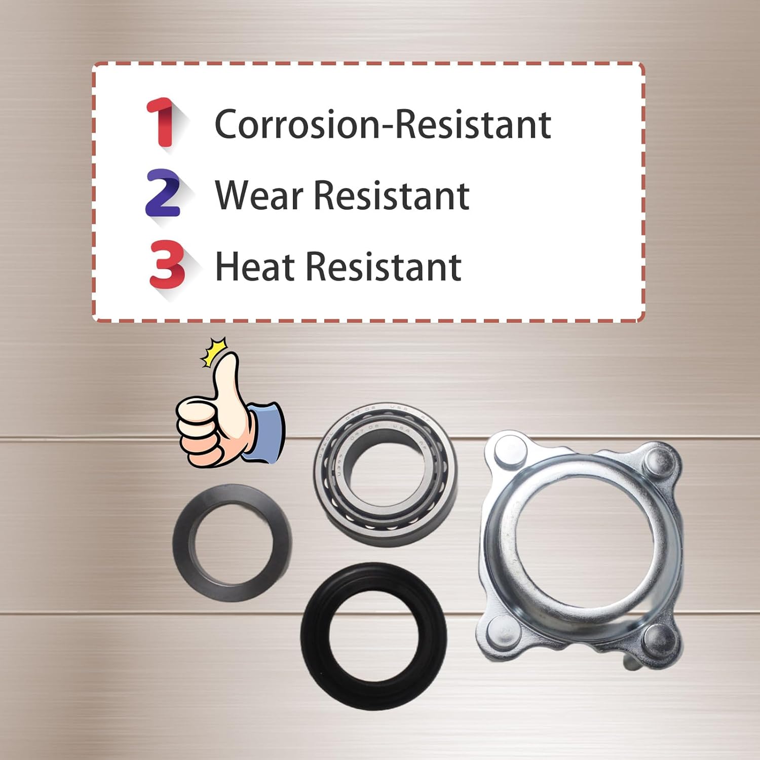 Rear Axle Bearing and Seal Kit Compatible with Jeep Wrangler JK/JKU 2007-2017, Axle Shaft Seal Retainer Replace 68003270AA 83503077 68499023AA 68008523AA