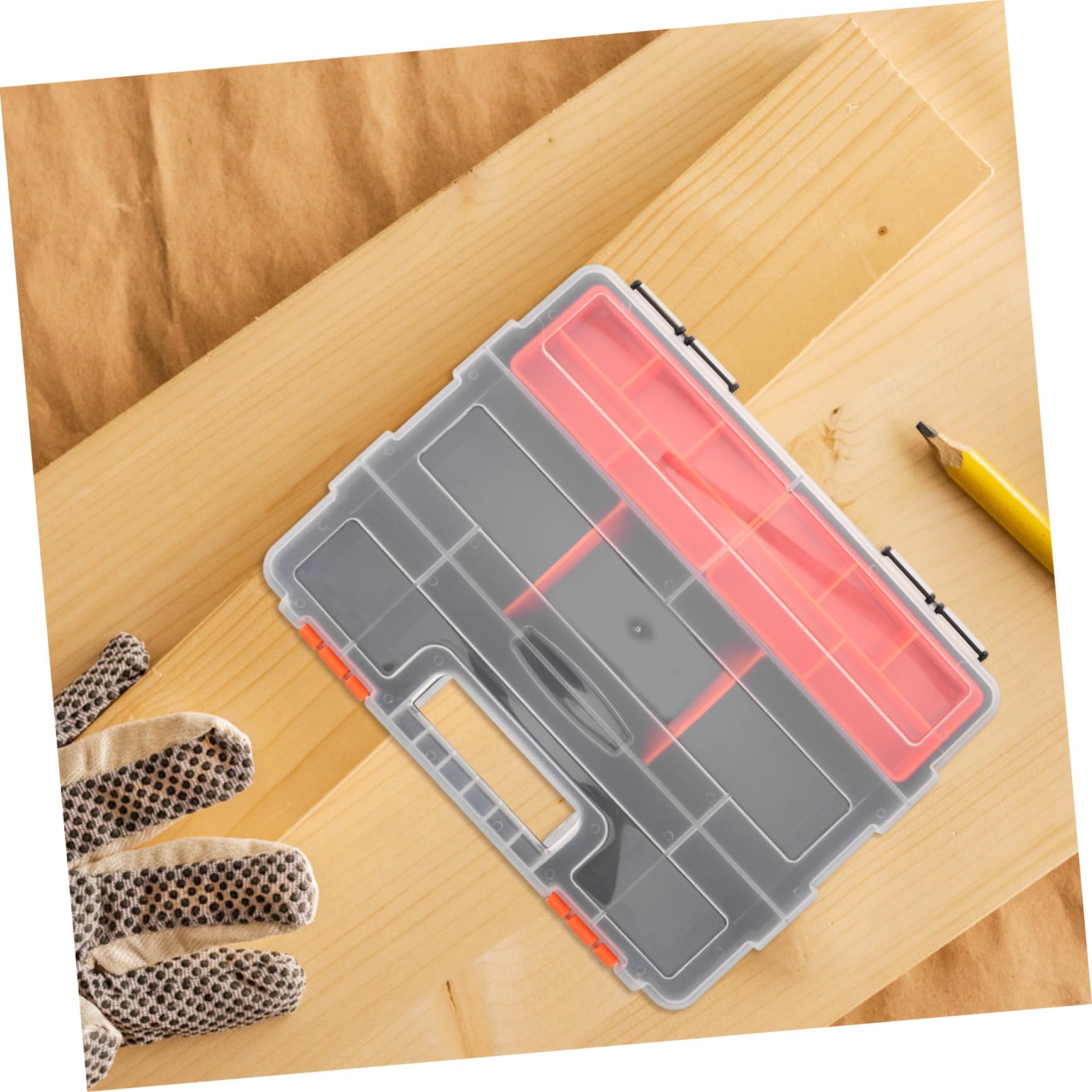 Veemoon Caja Organizadora de Tornillos Compartimentos de Plástico, Fácil Transporte y Almacenamiento para Garaje, Cobertizo, Closet, Adecuado para Tornillos, Piezas Pequeñas y Componentes