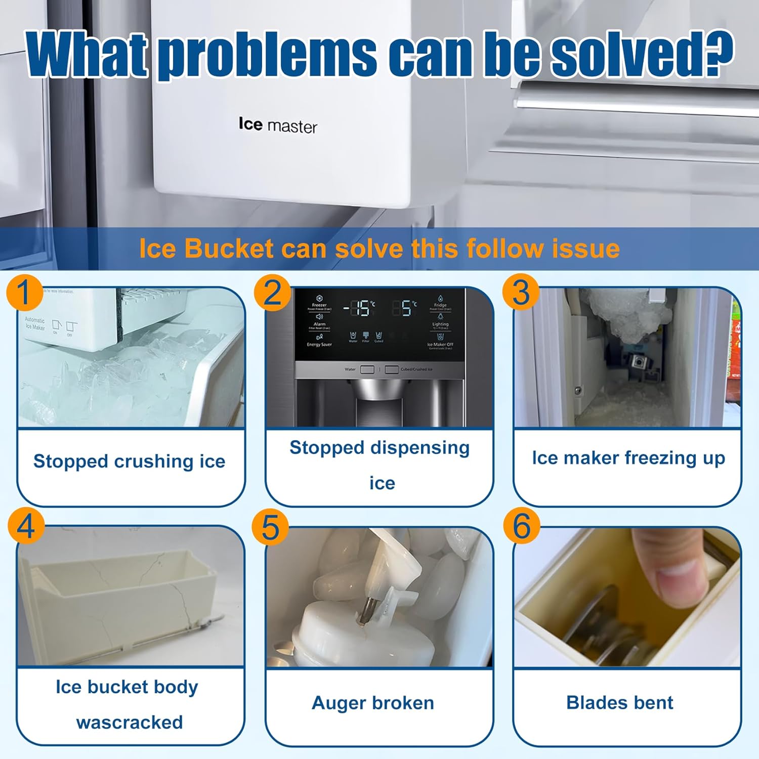 DA97-14504C, DA97-14504A Ice Container, Ice Bucket, Compatible with Samsung Ice Maker Replacement Ice Tray Ice Container Assembly Parts RF23J9011SR, RF23HTEDBSR, RF22KREDBSR Ice Bin,etc-1 yr Warranty